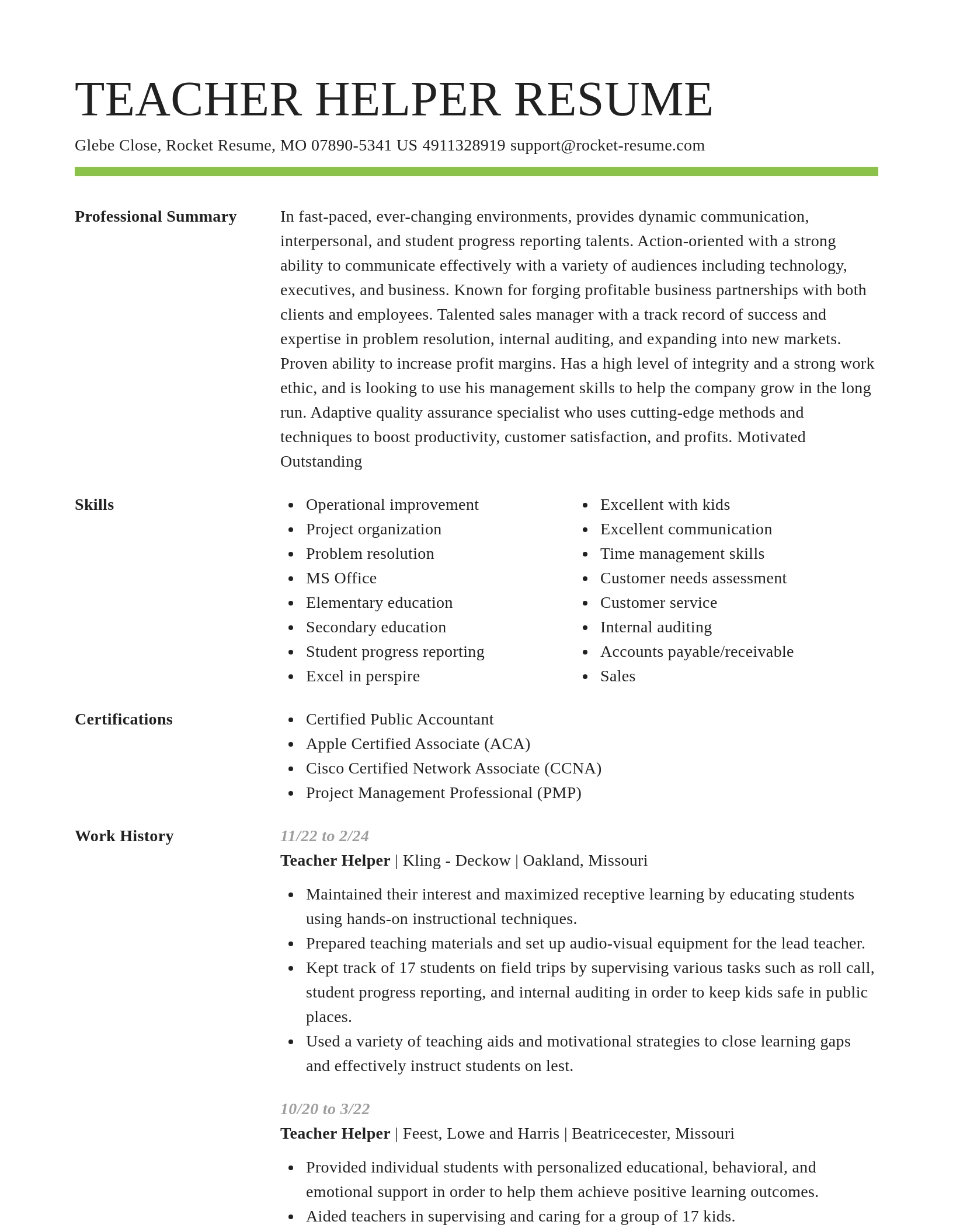 Smart resume template