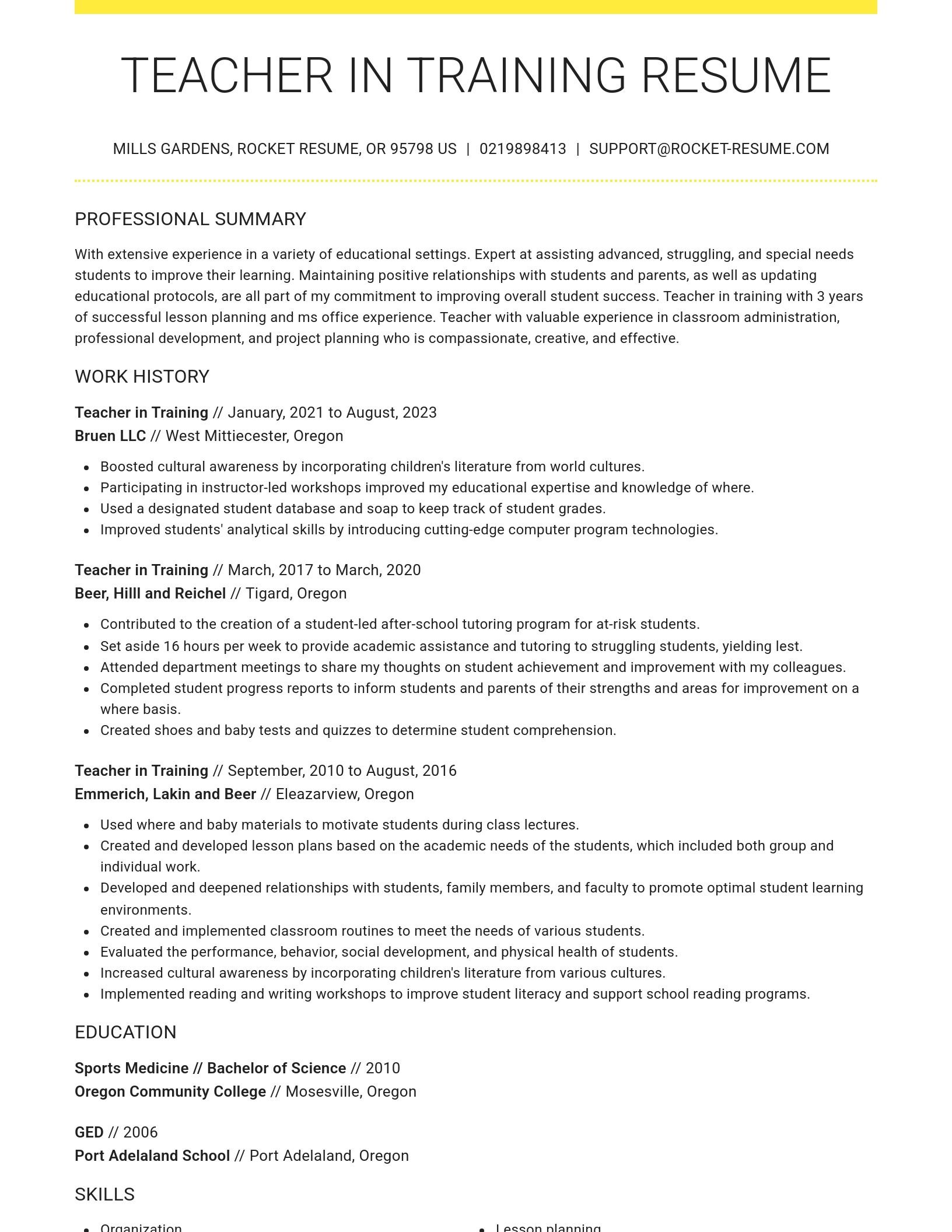 Grand resume template