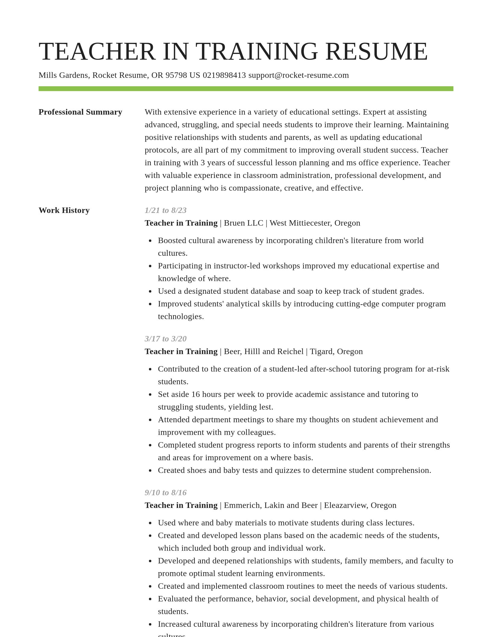 Smart resume template