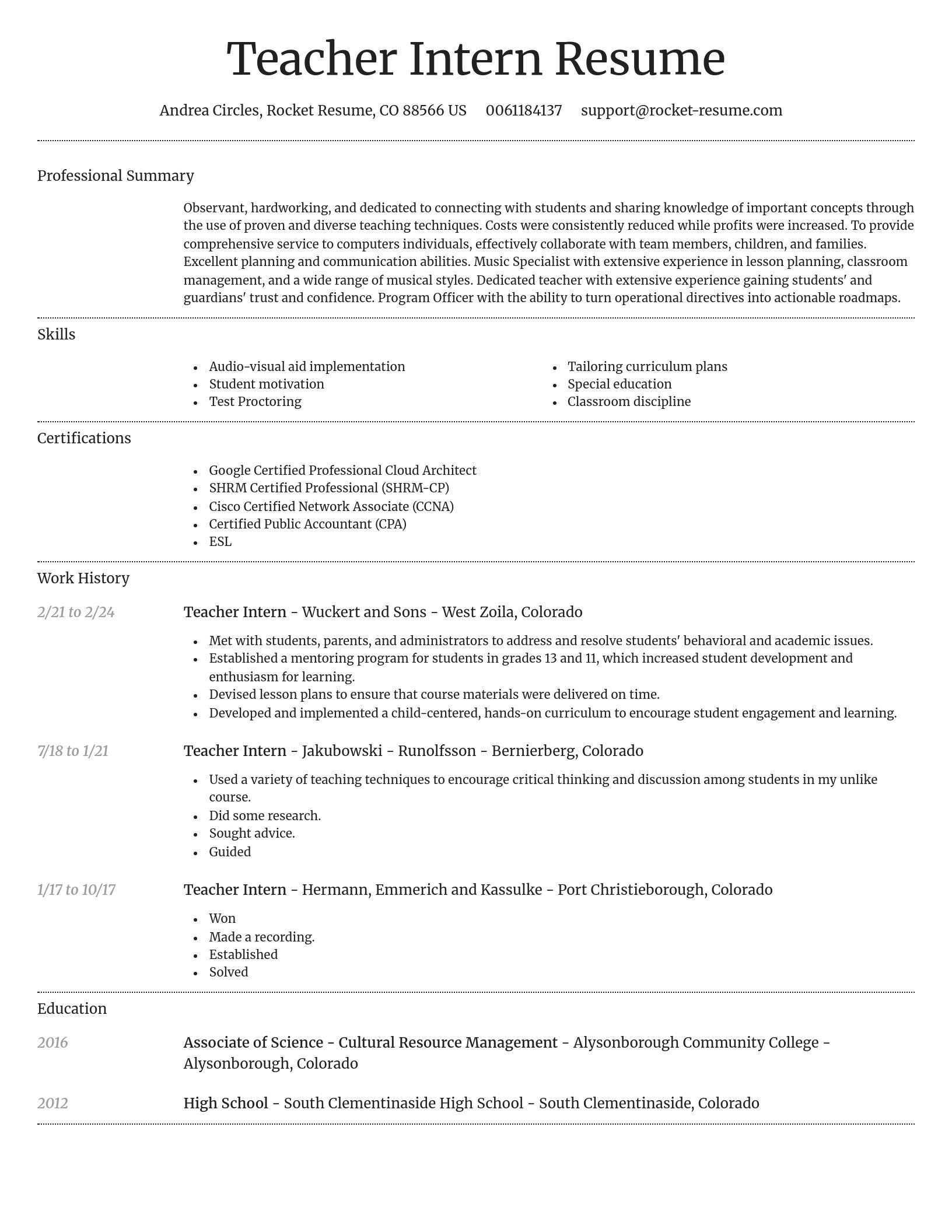 Dignified resume template