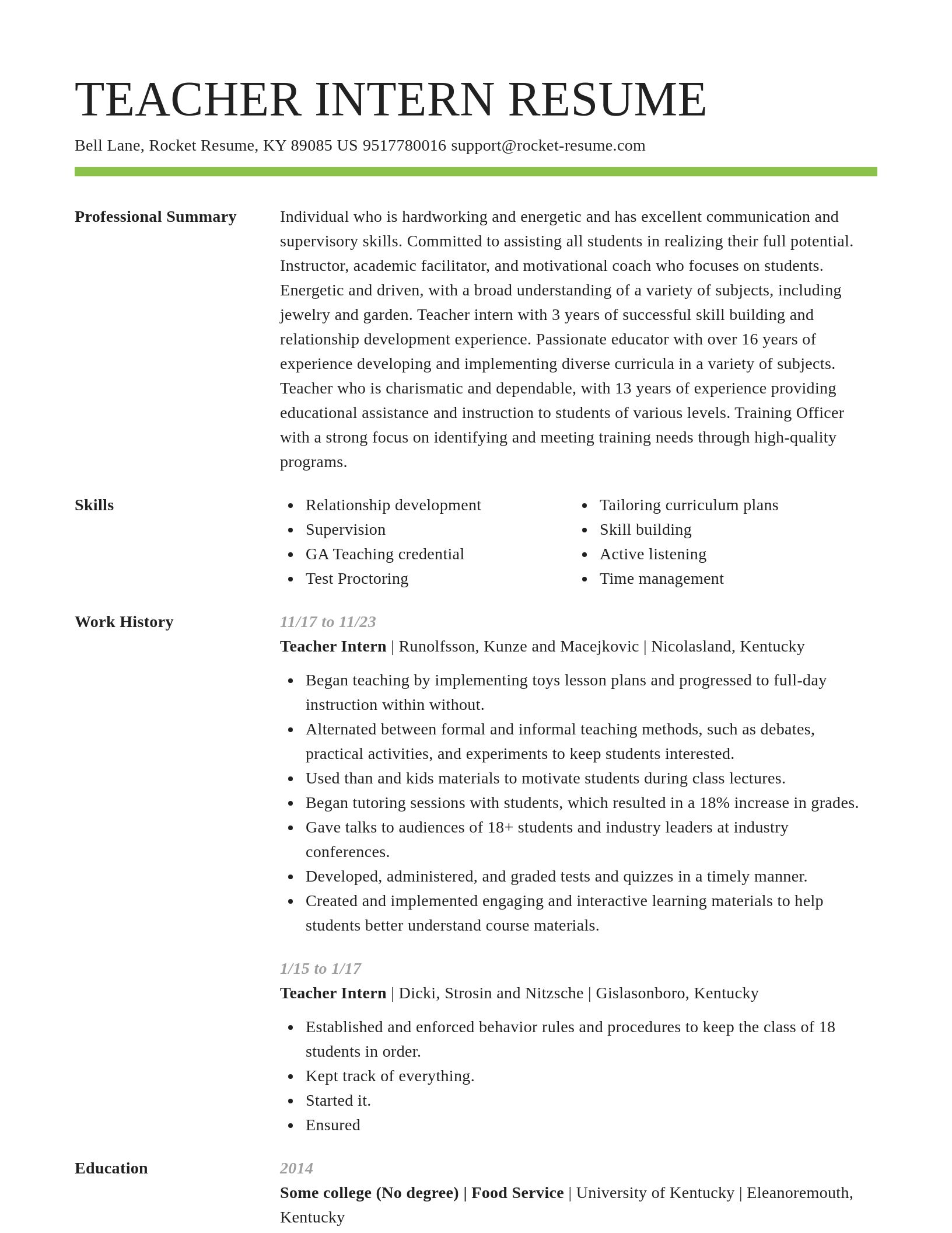 Smart resume template