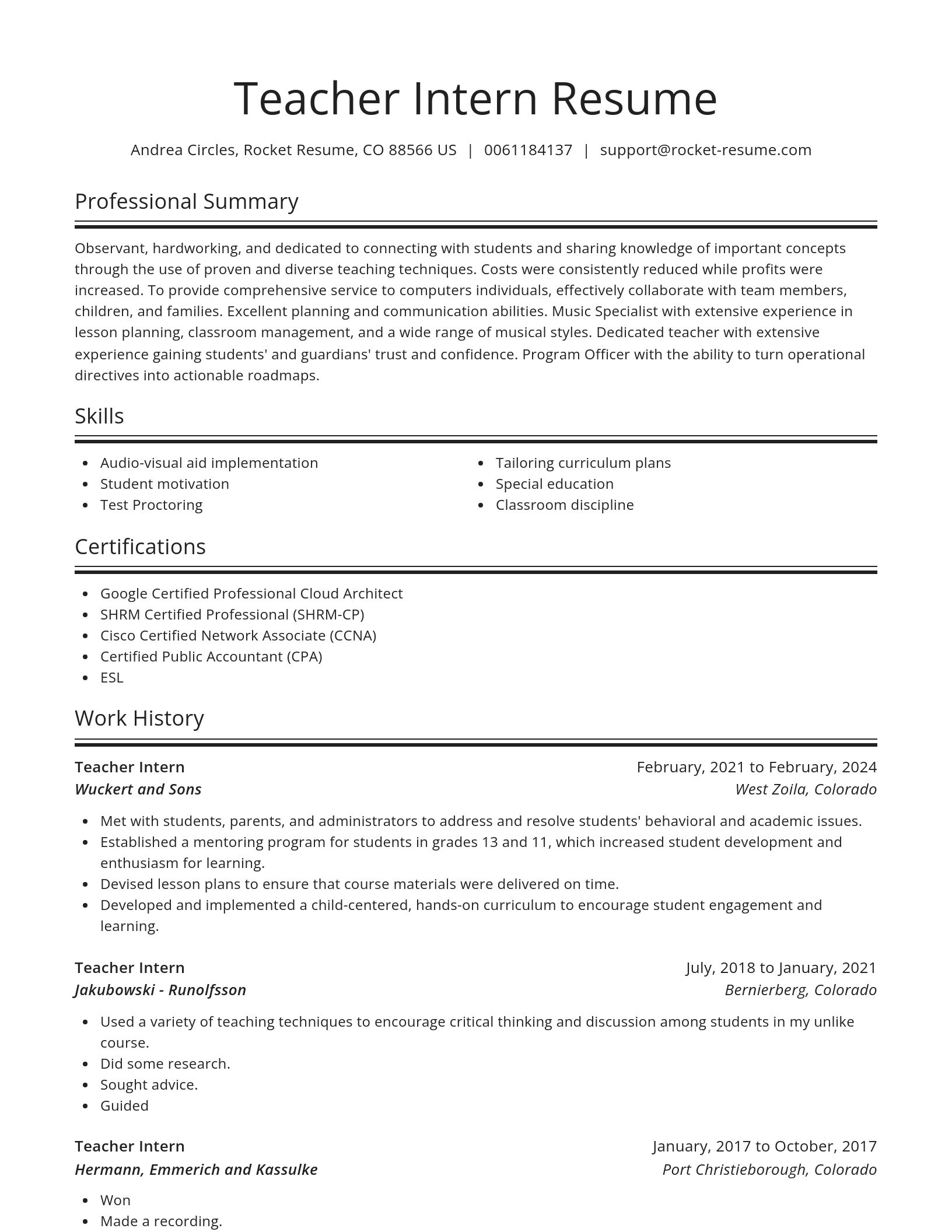 Spotlight resume template