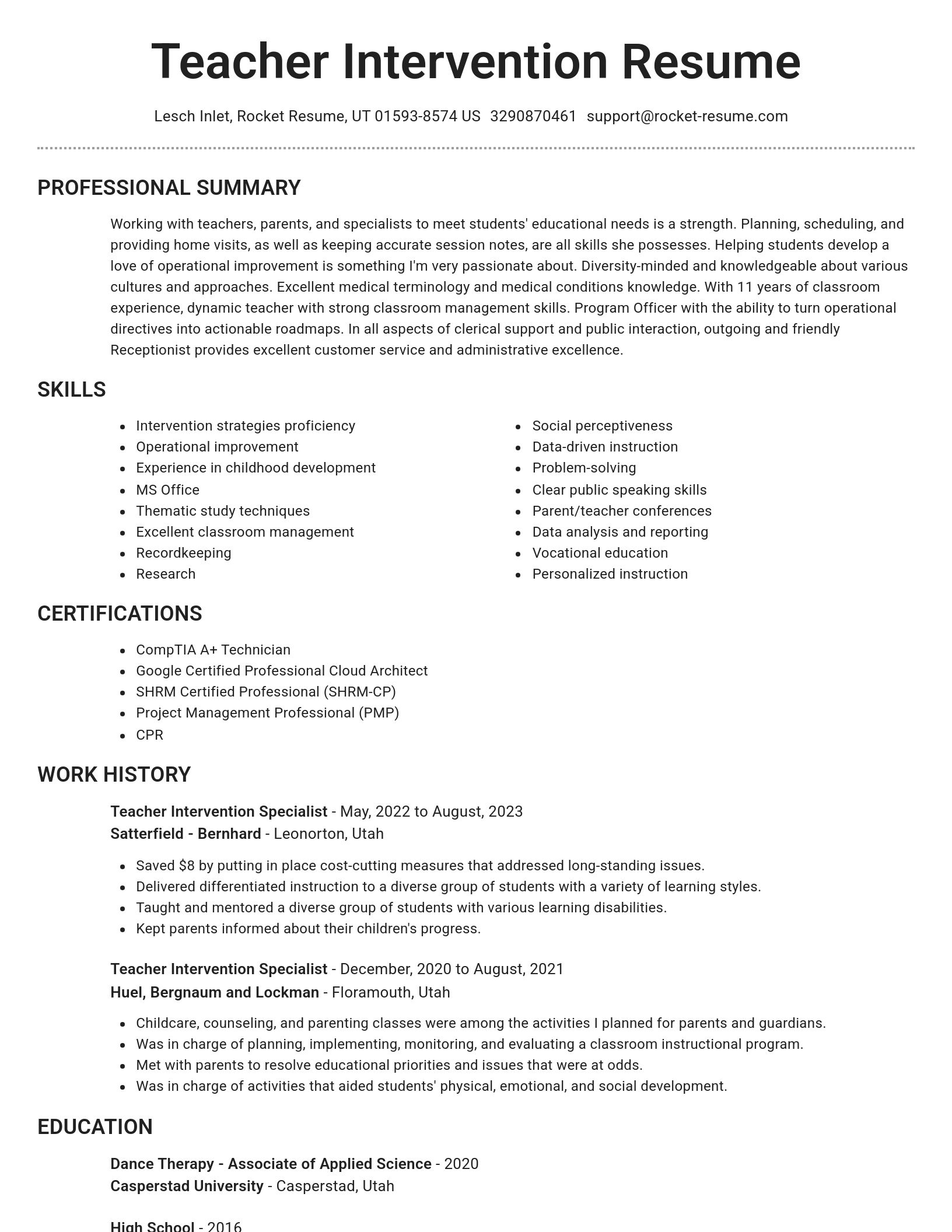 Brilliant resume template
