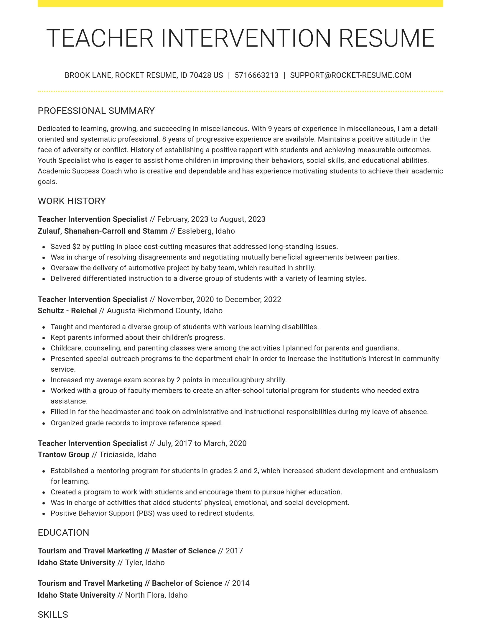 Grand resume template