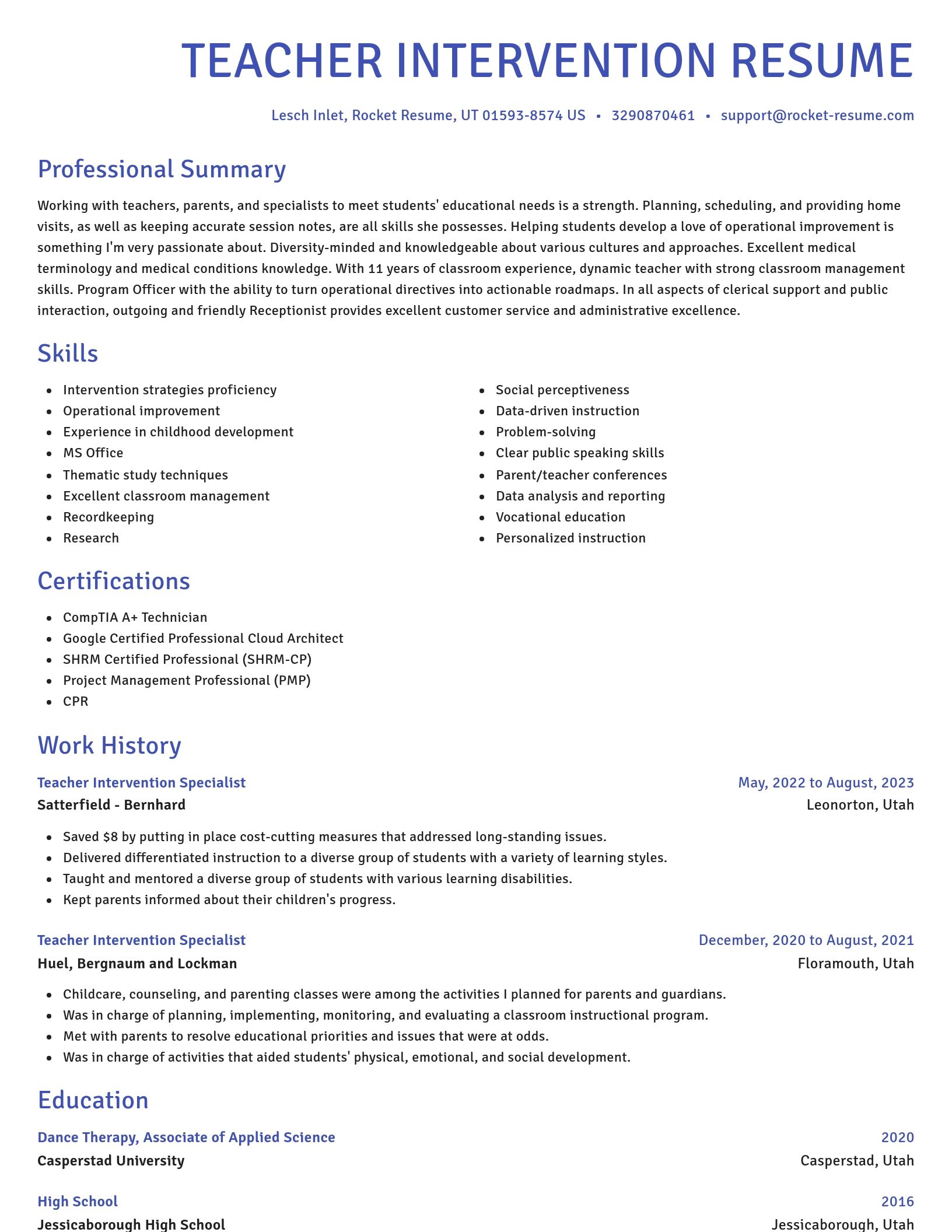 Novel resume template