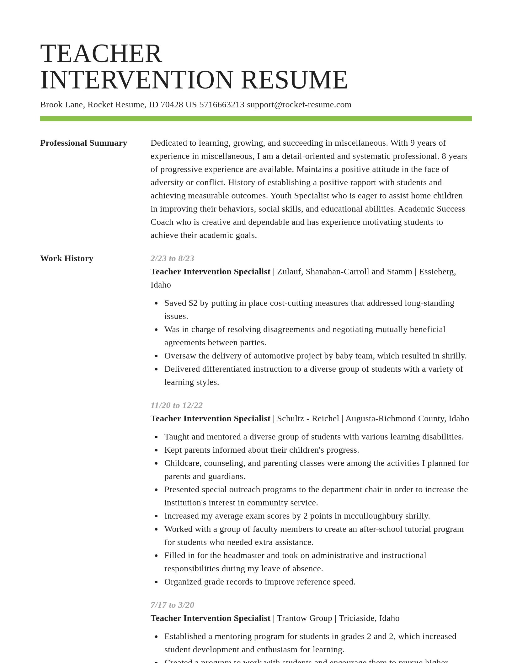 Smart resume template