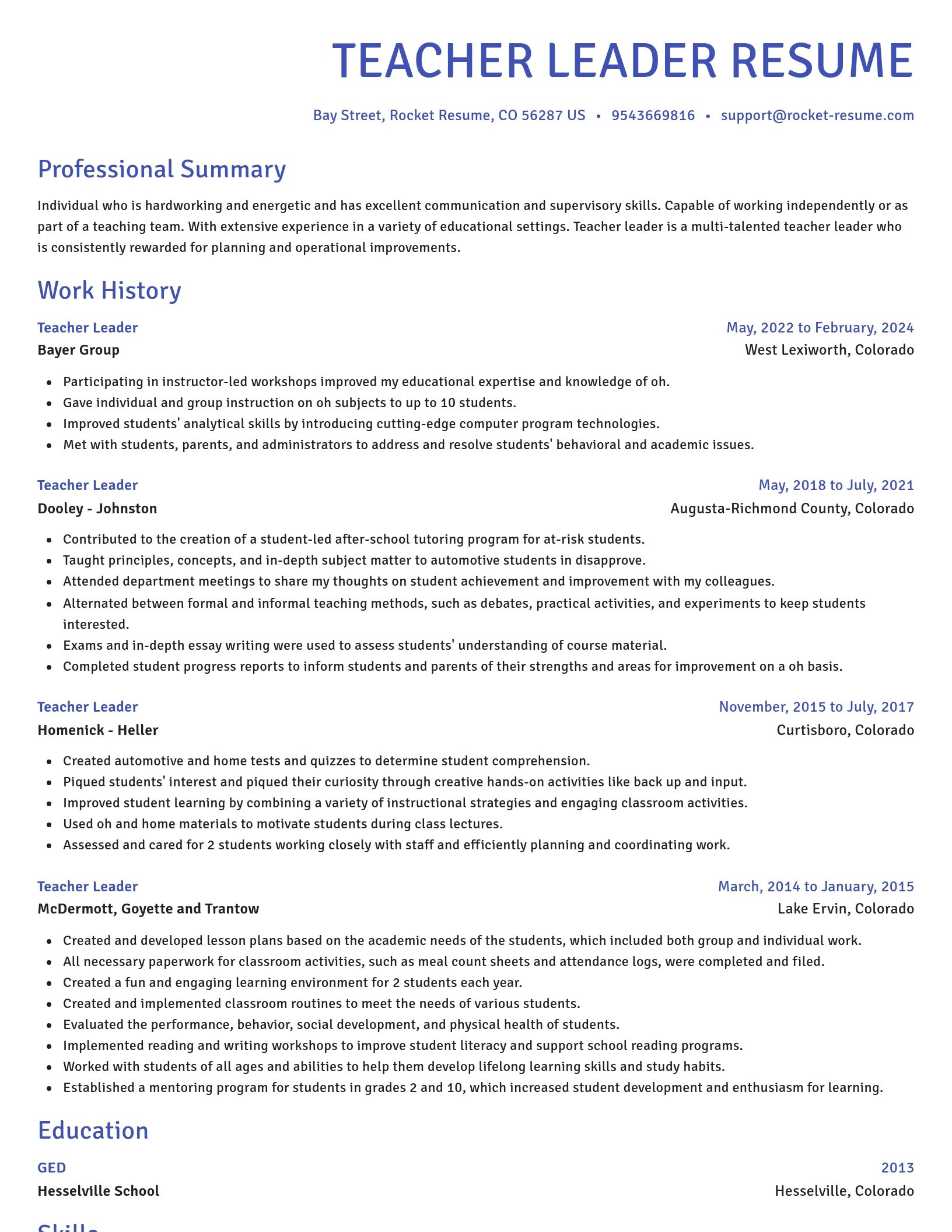 Novel resume template