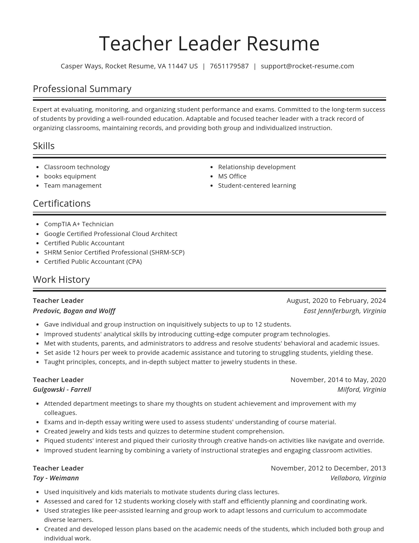 Spotlight resume template