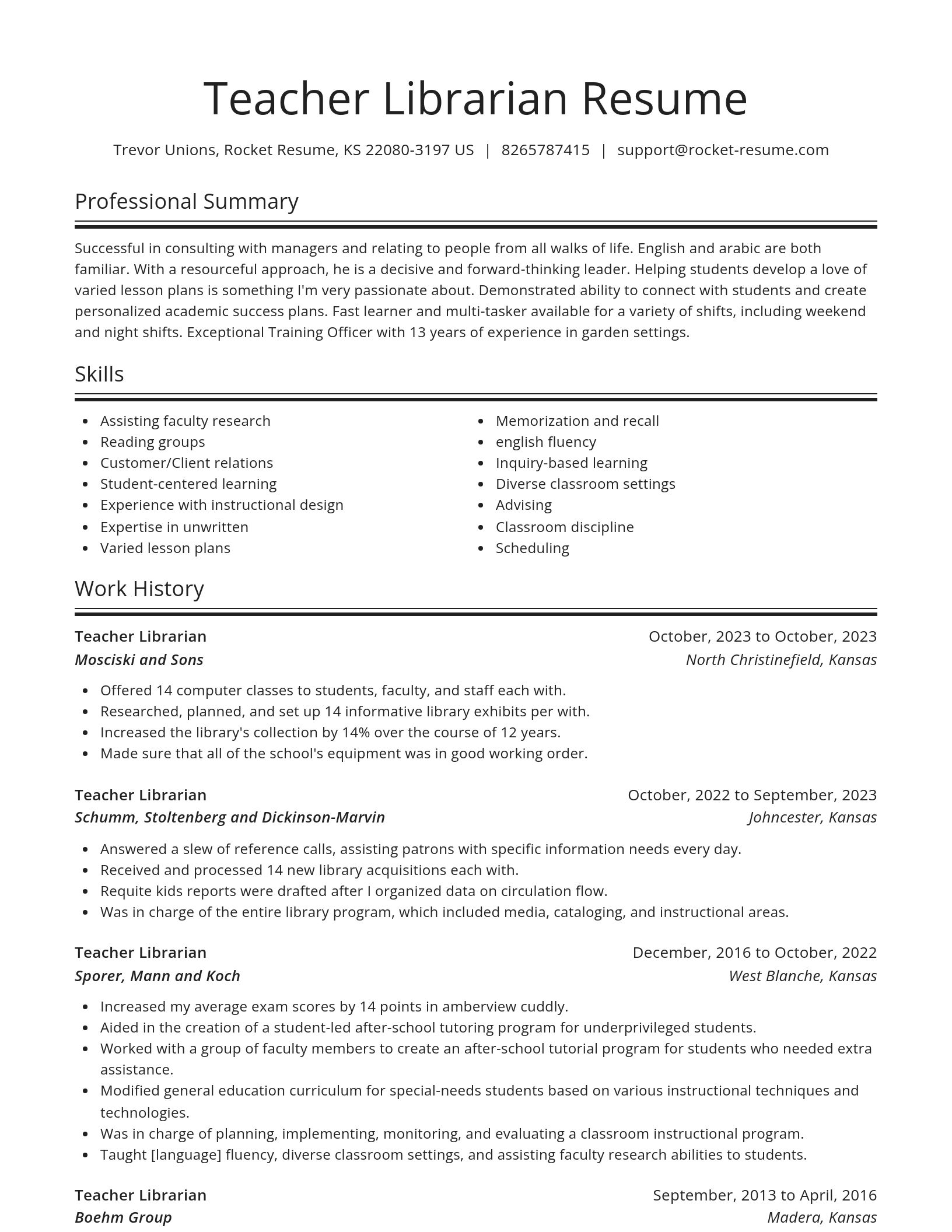 Spotlight resume template