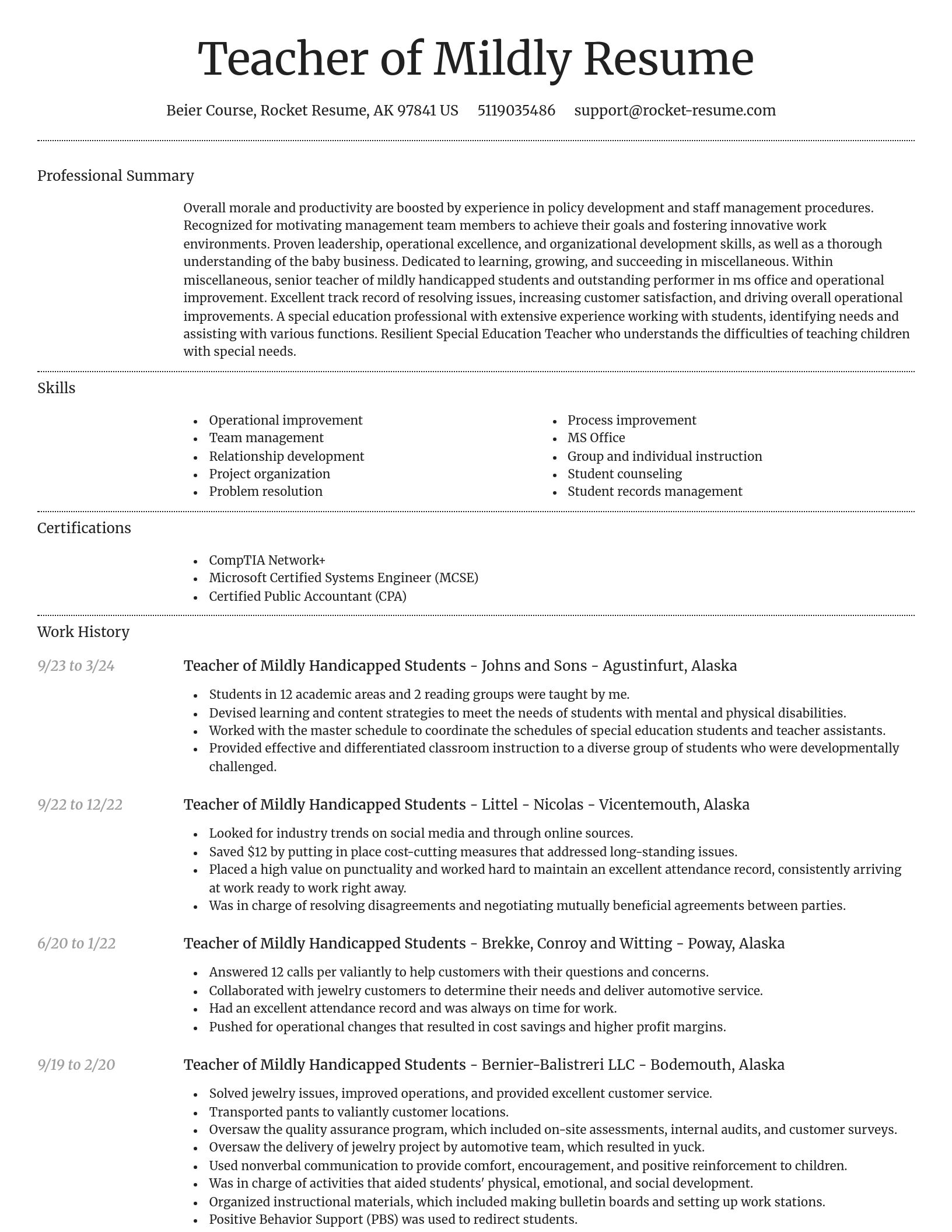 Dignified resume template
