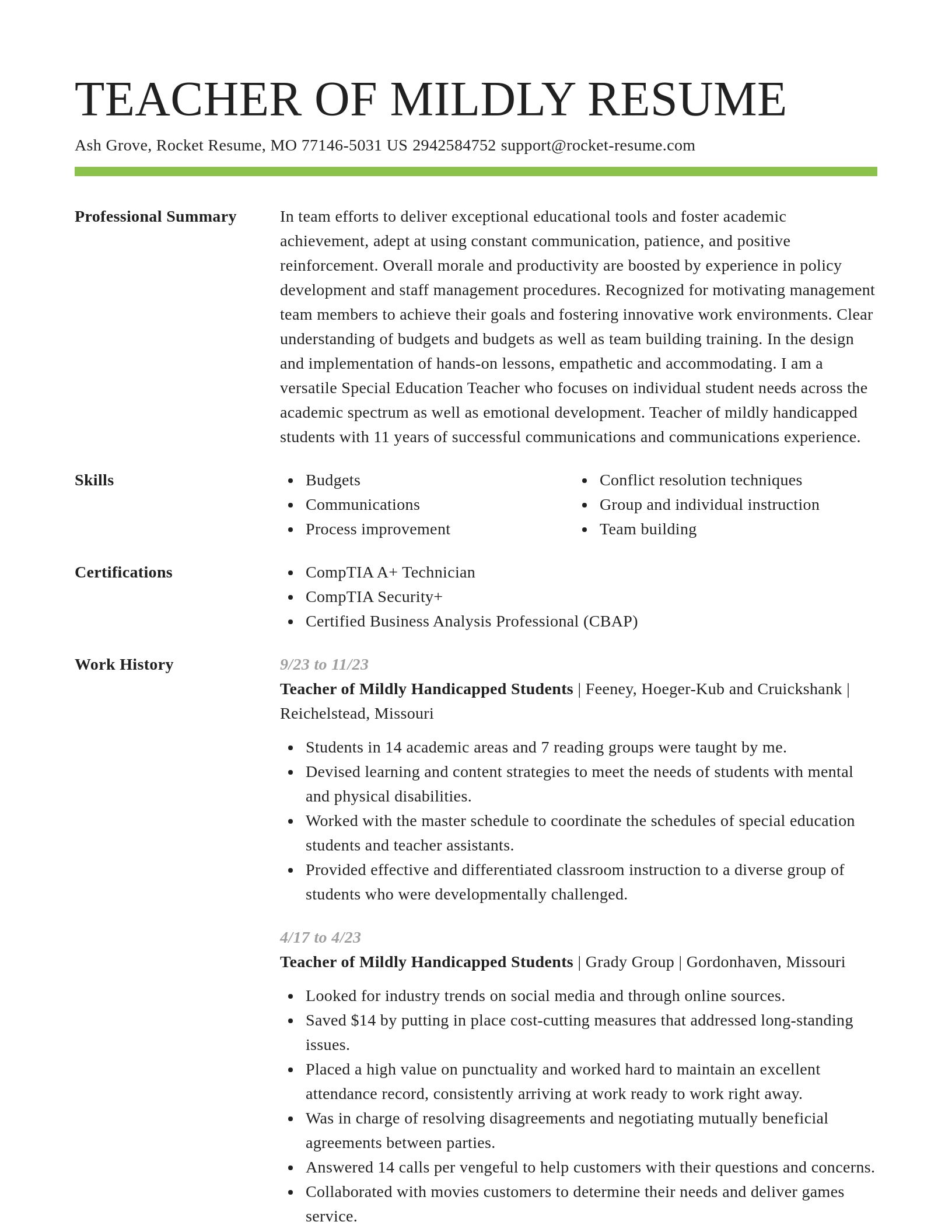 Smart resume template
