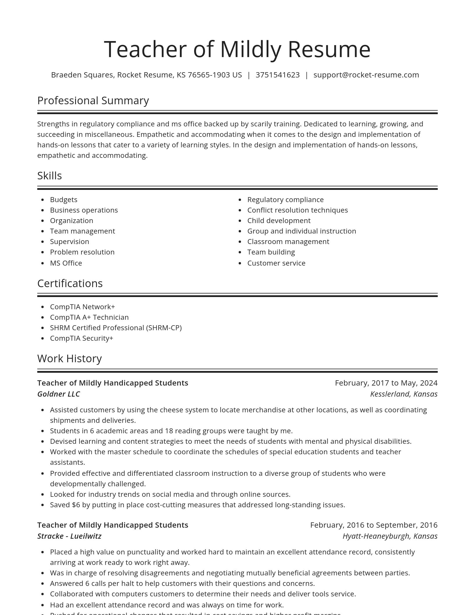Spotlight resume template