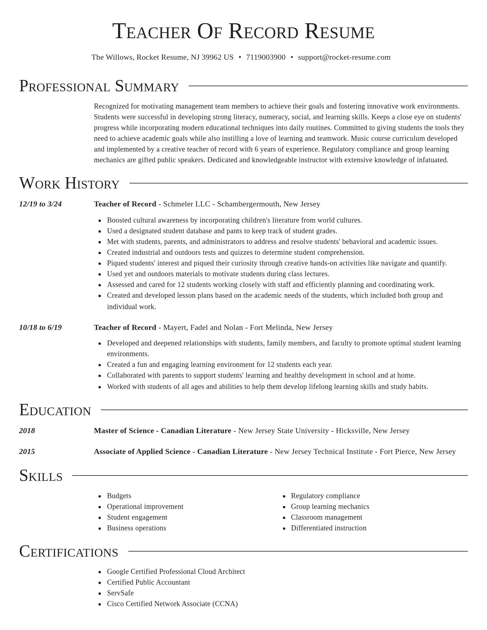 Director resume template