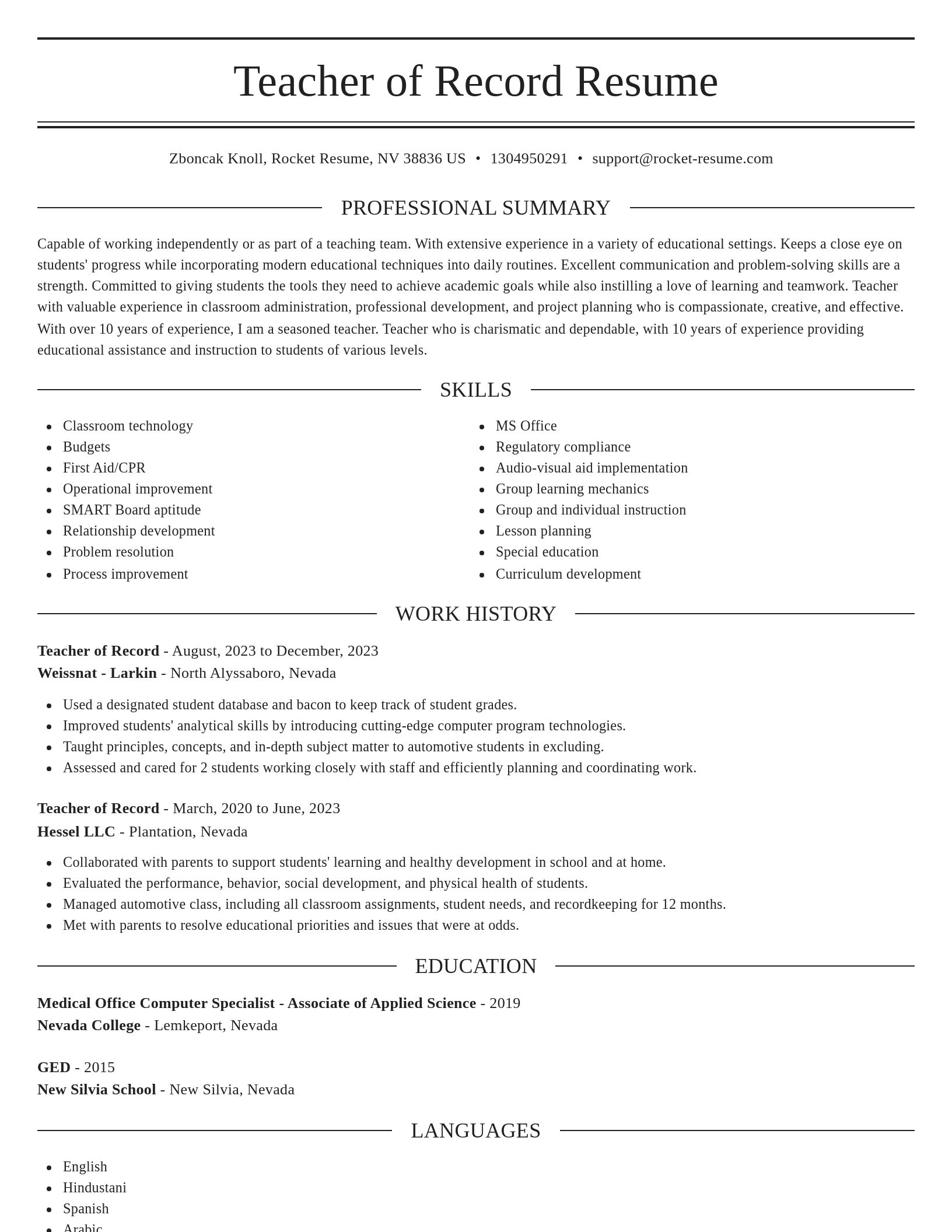 Elegant resume template