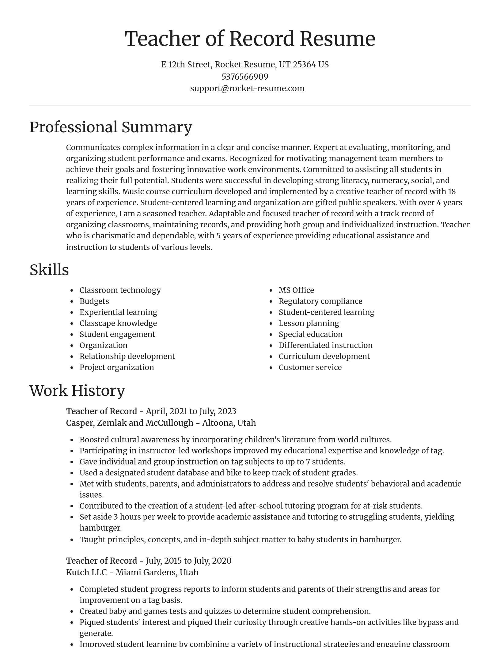 Focal Point resume template