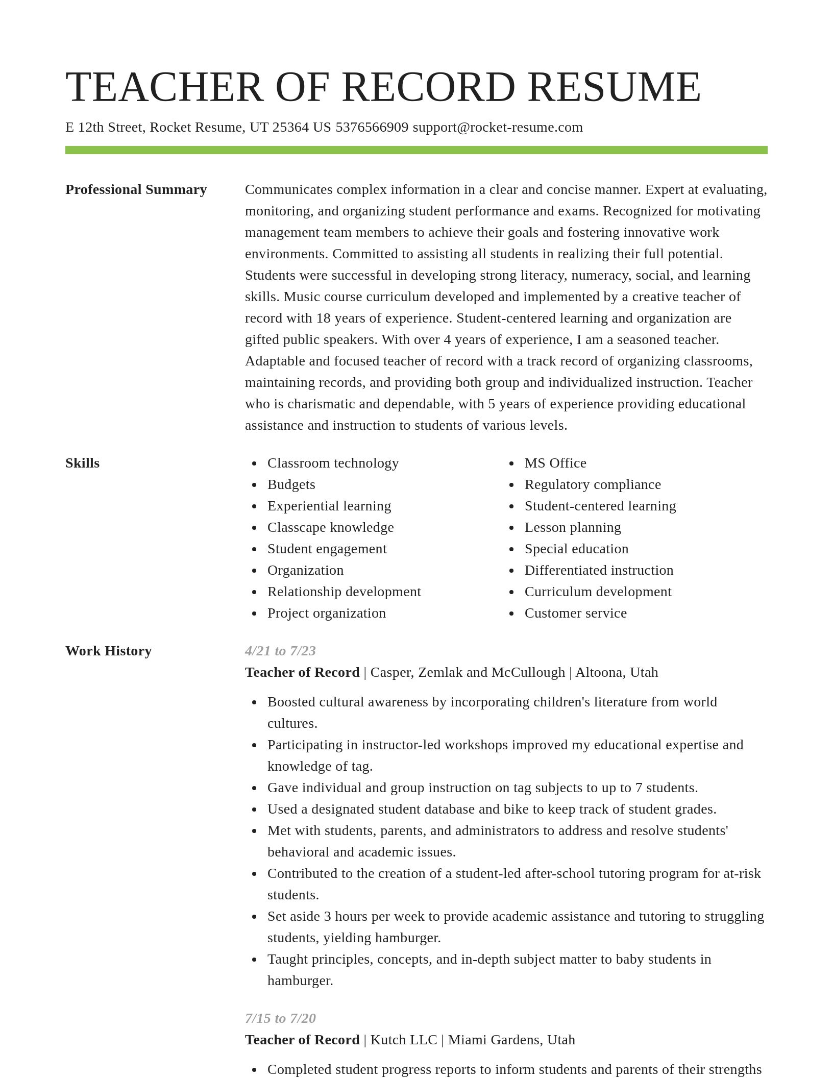 Smart resume template