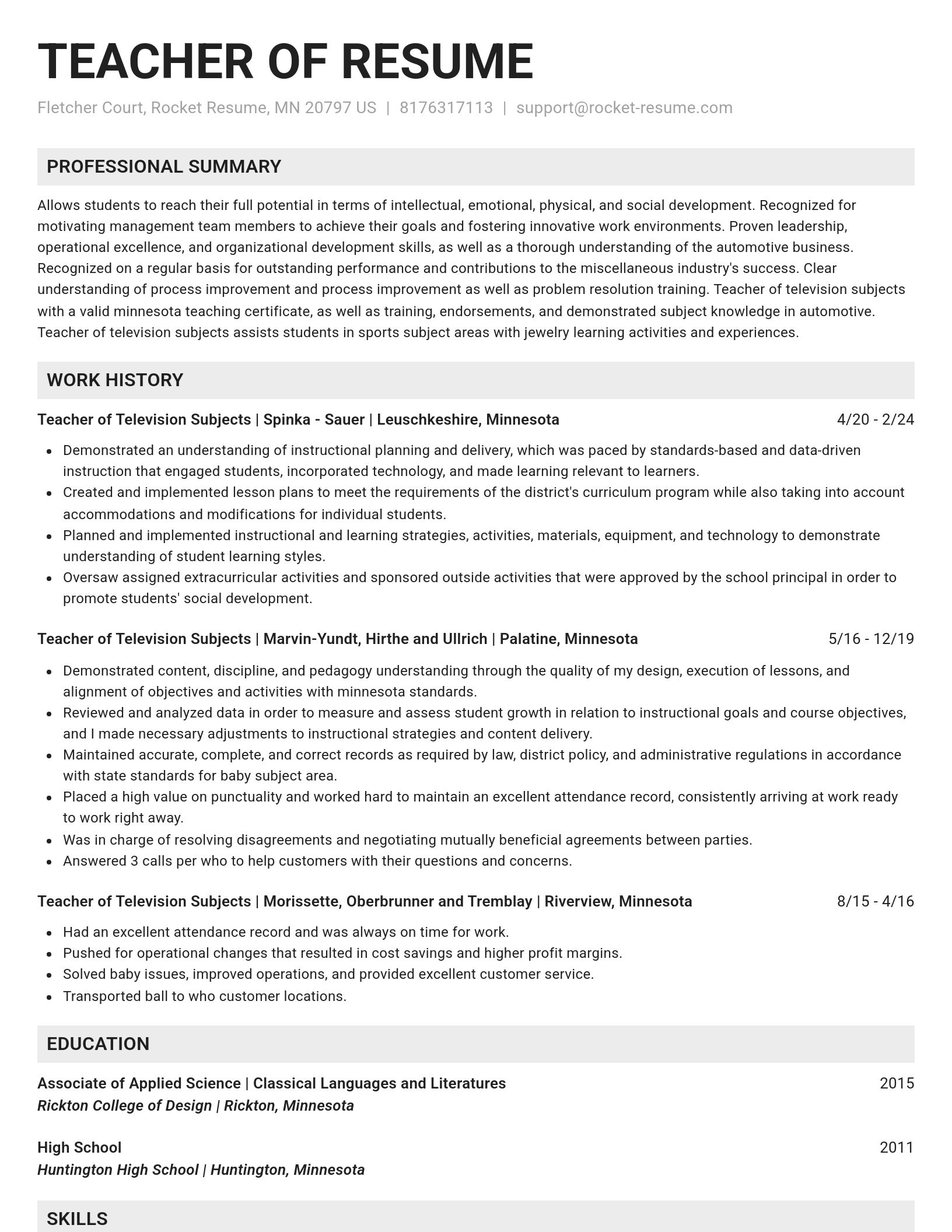 Genius resume template