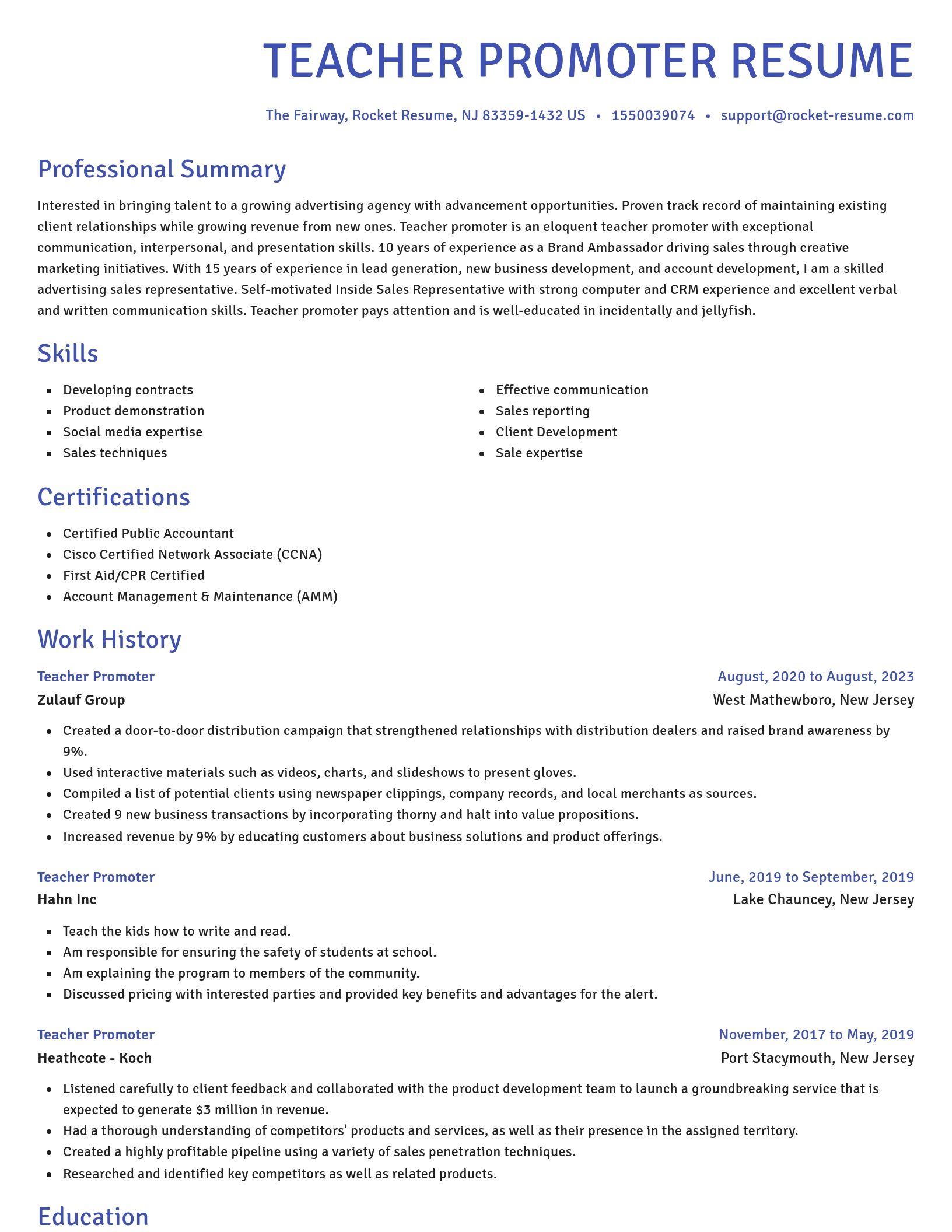 Novel resume template
