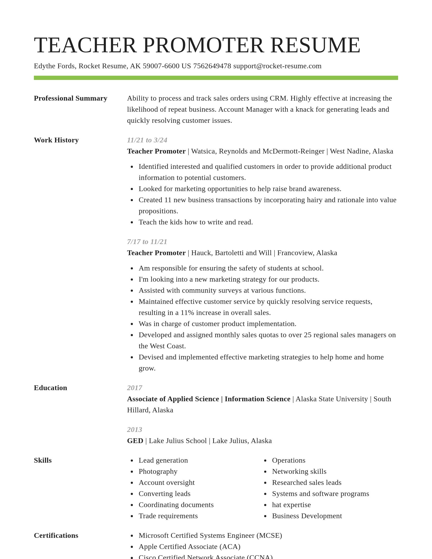 Smart resume template