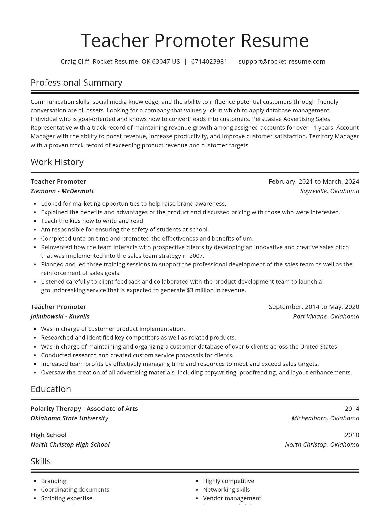 Spotlight resume template
