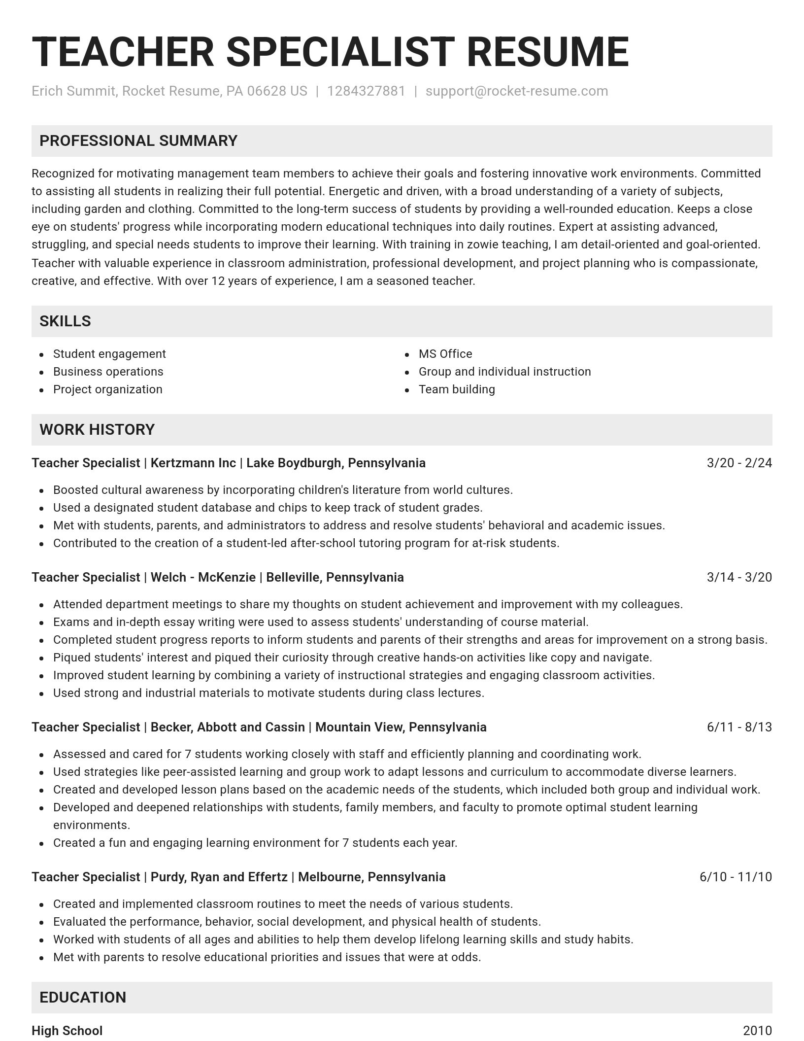 Genius resume template