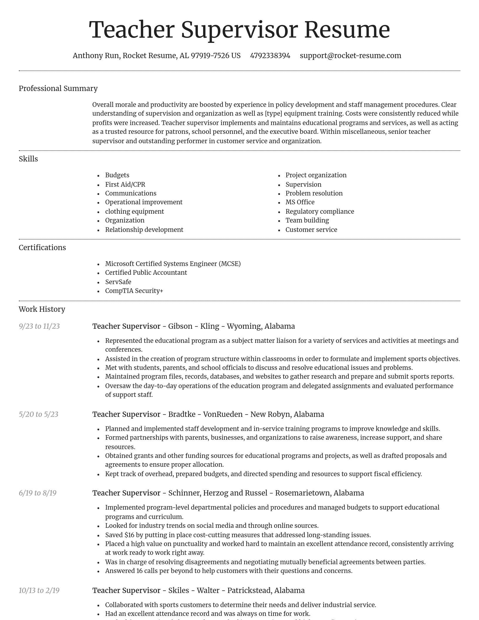 Dignified resume template