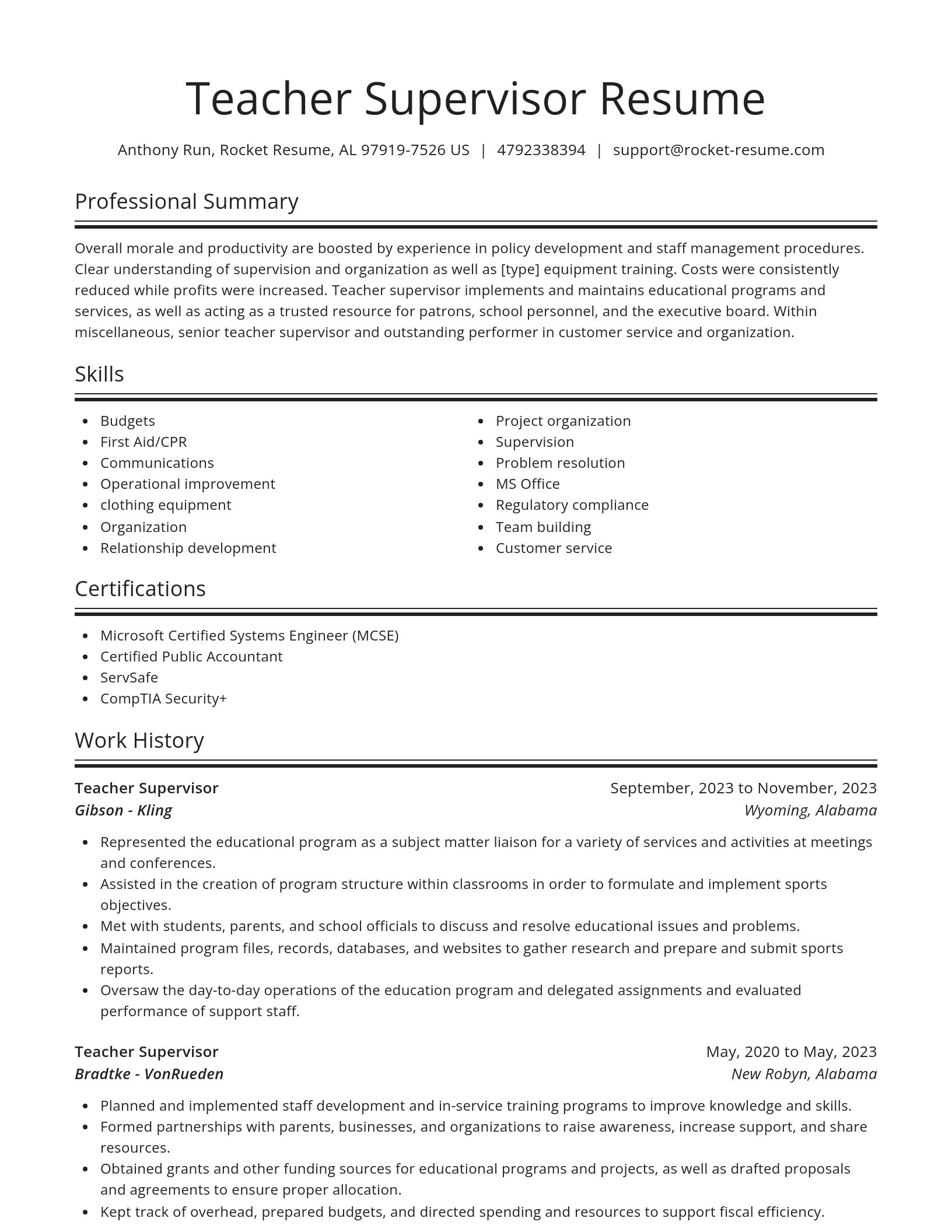 Spotlight resume template