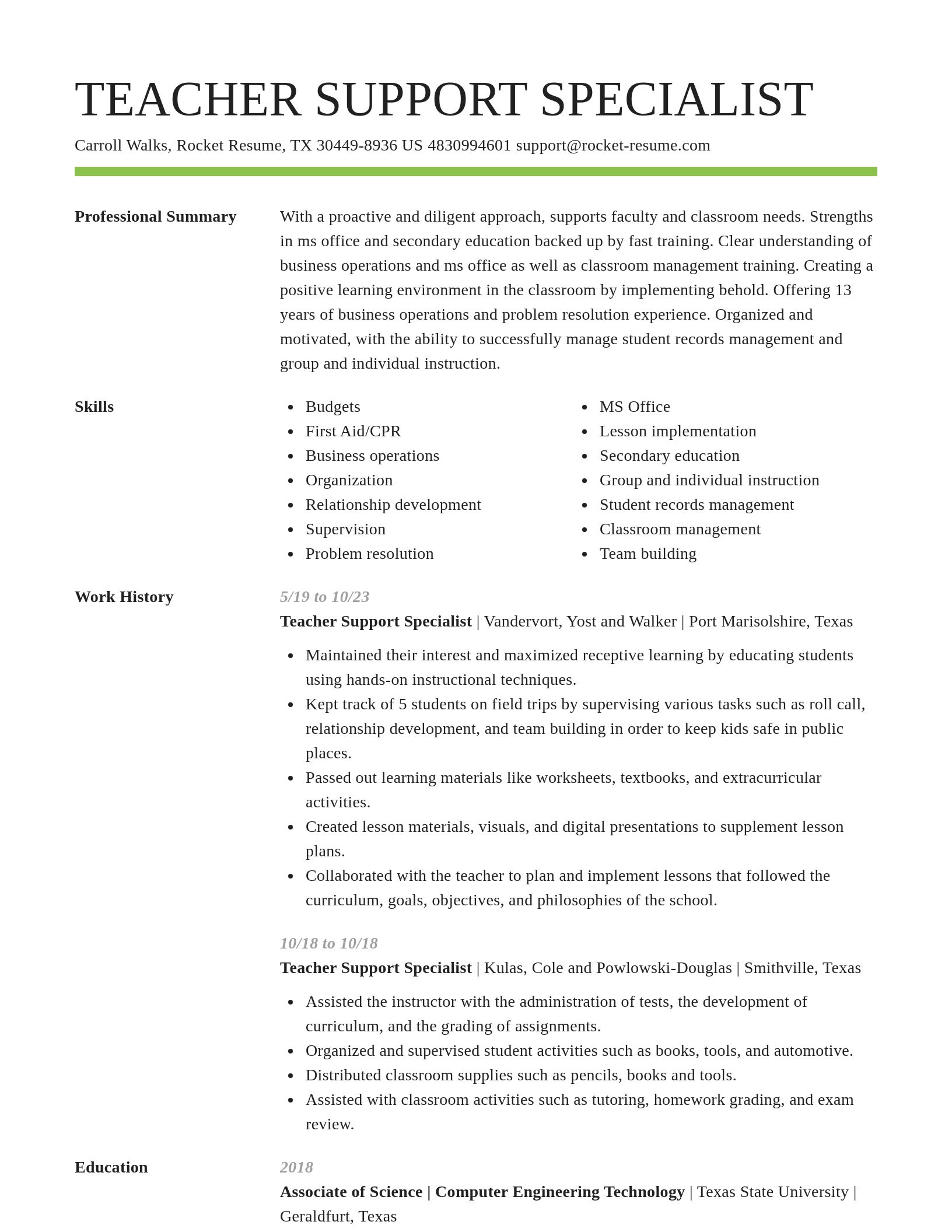 Smart resume template