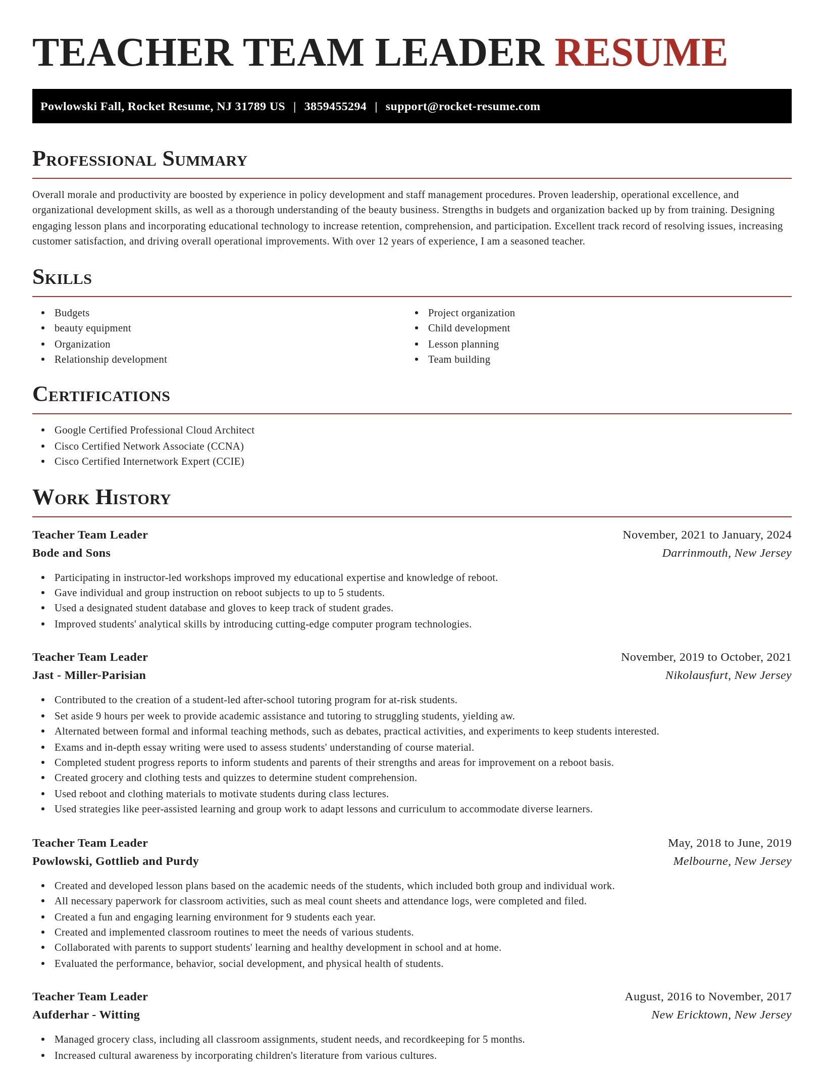 Exquisite resume template
