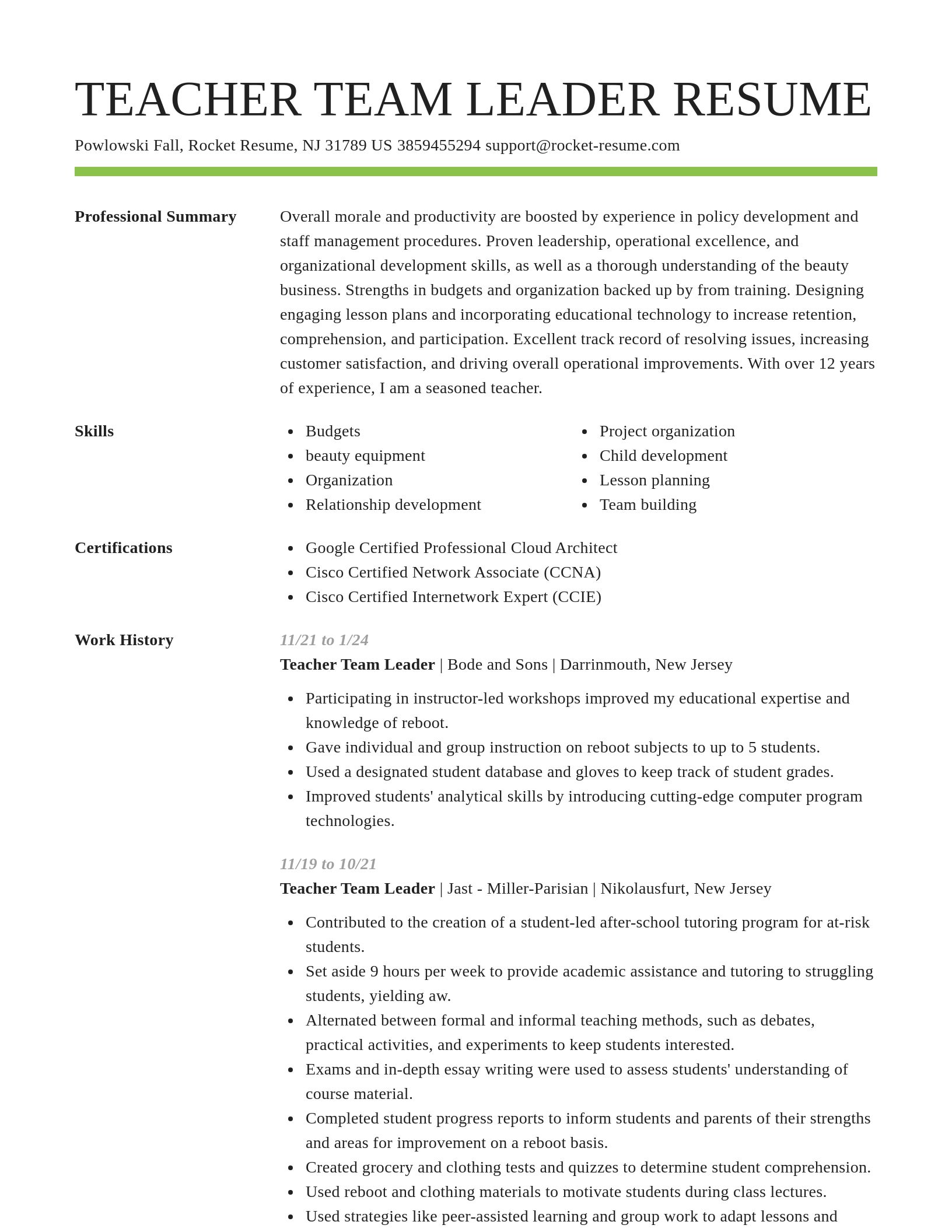 Smart resume template