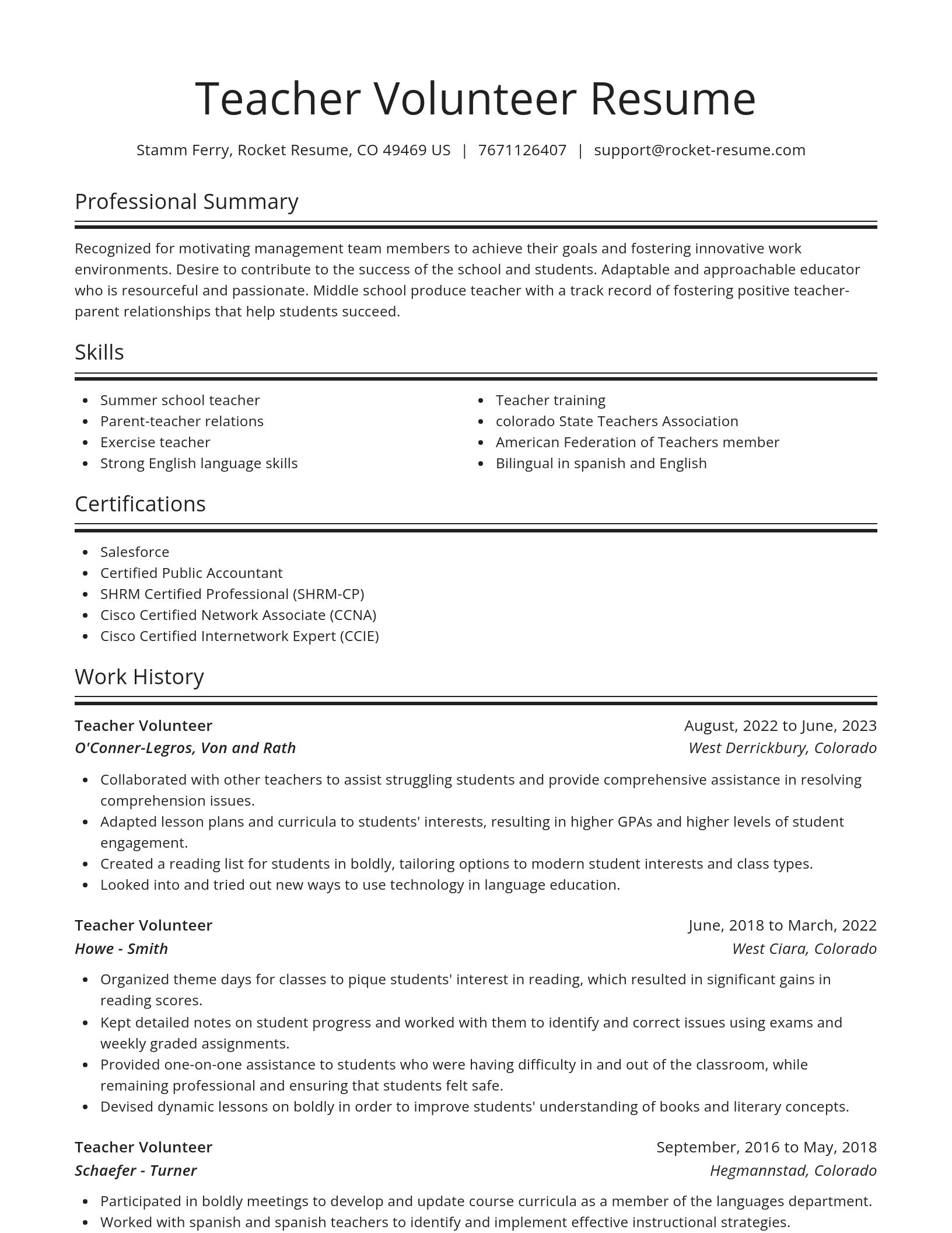 Spotlight resume template