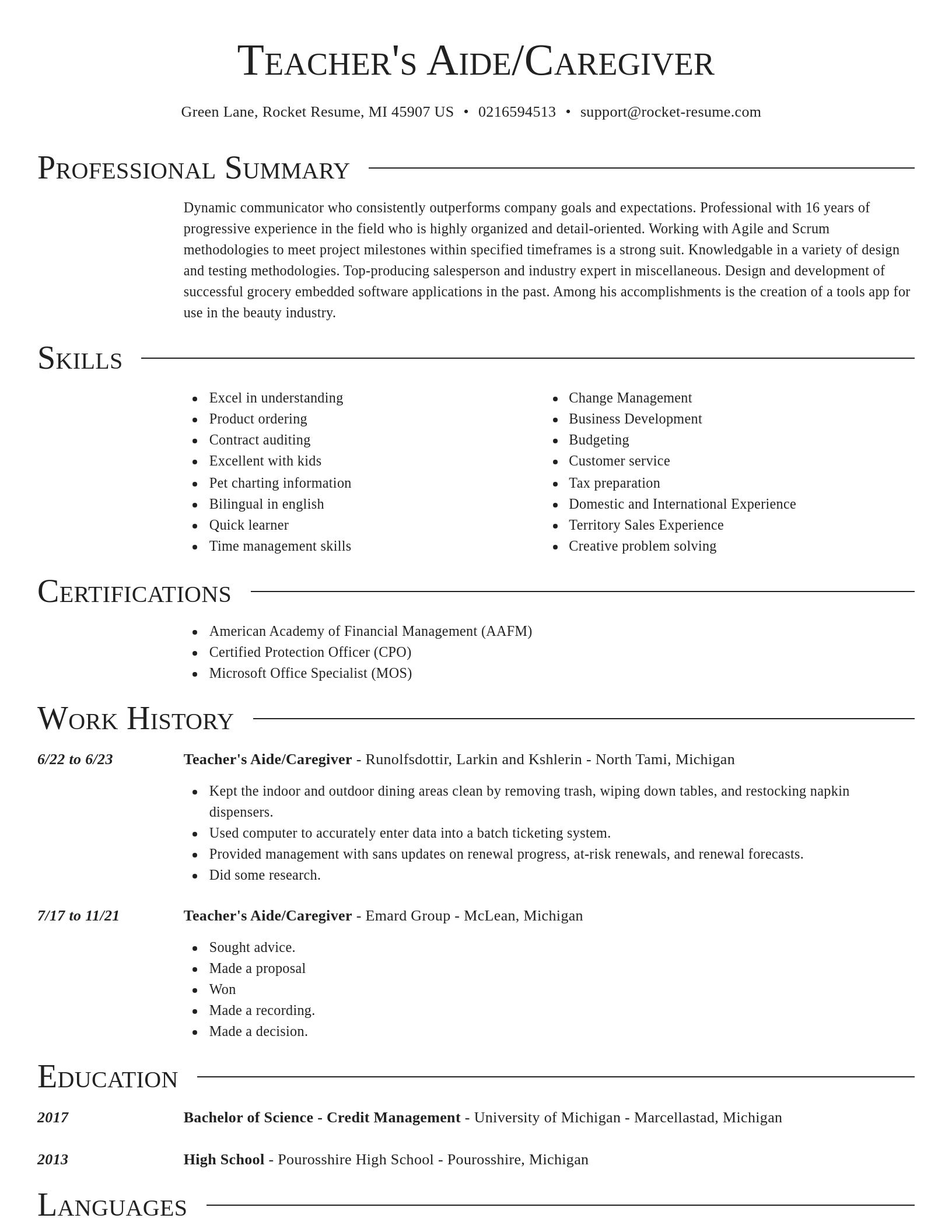 Director resume template