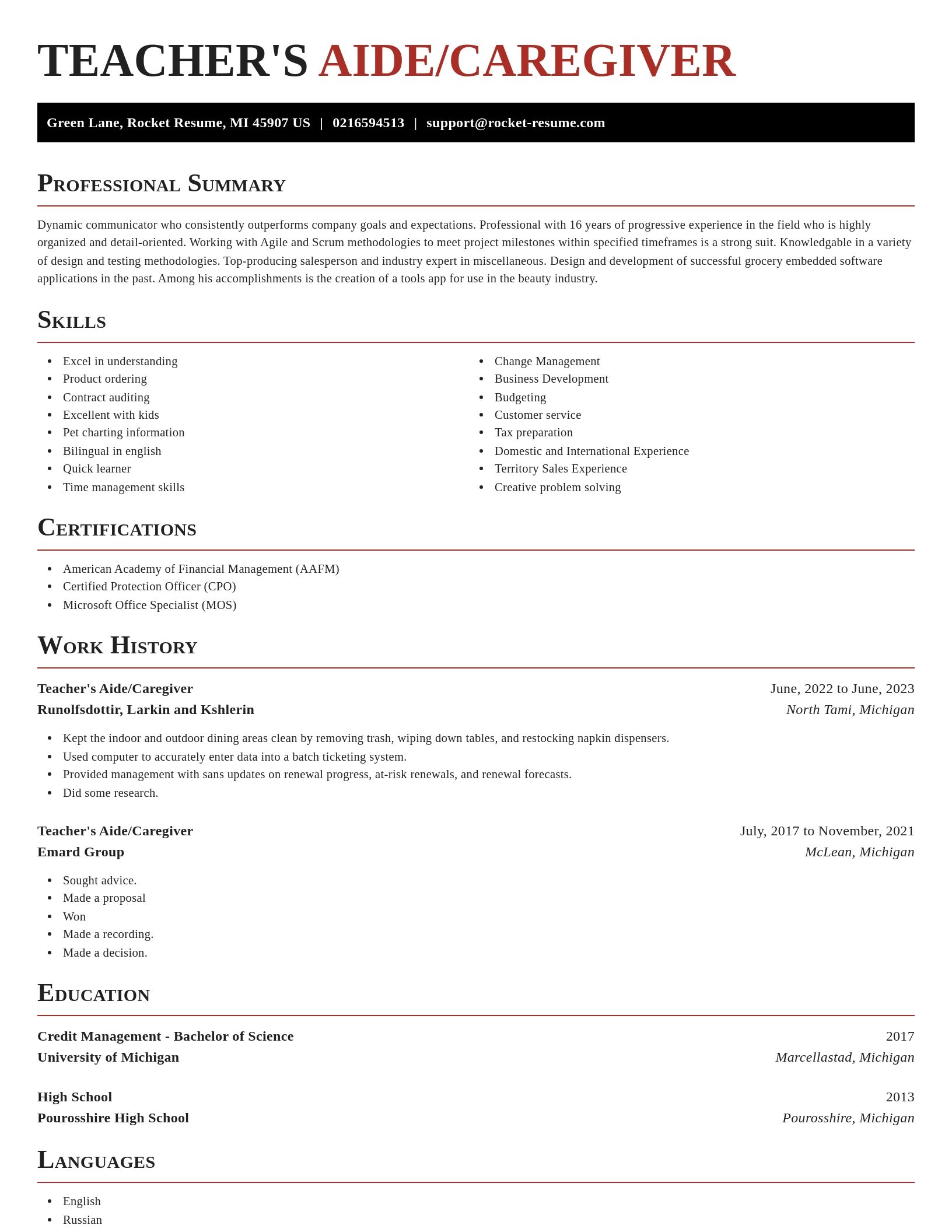 Exquisite resume template