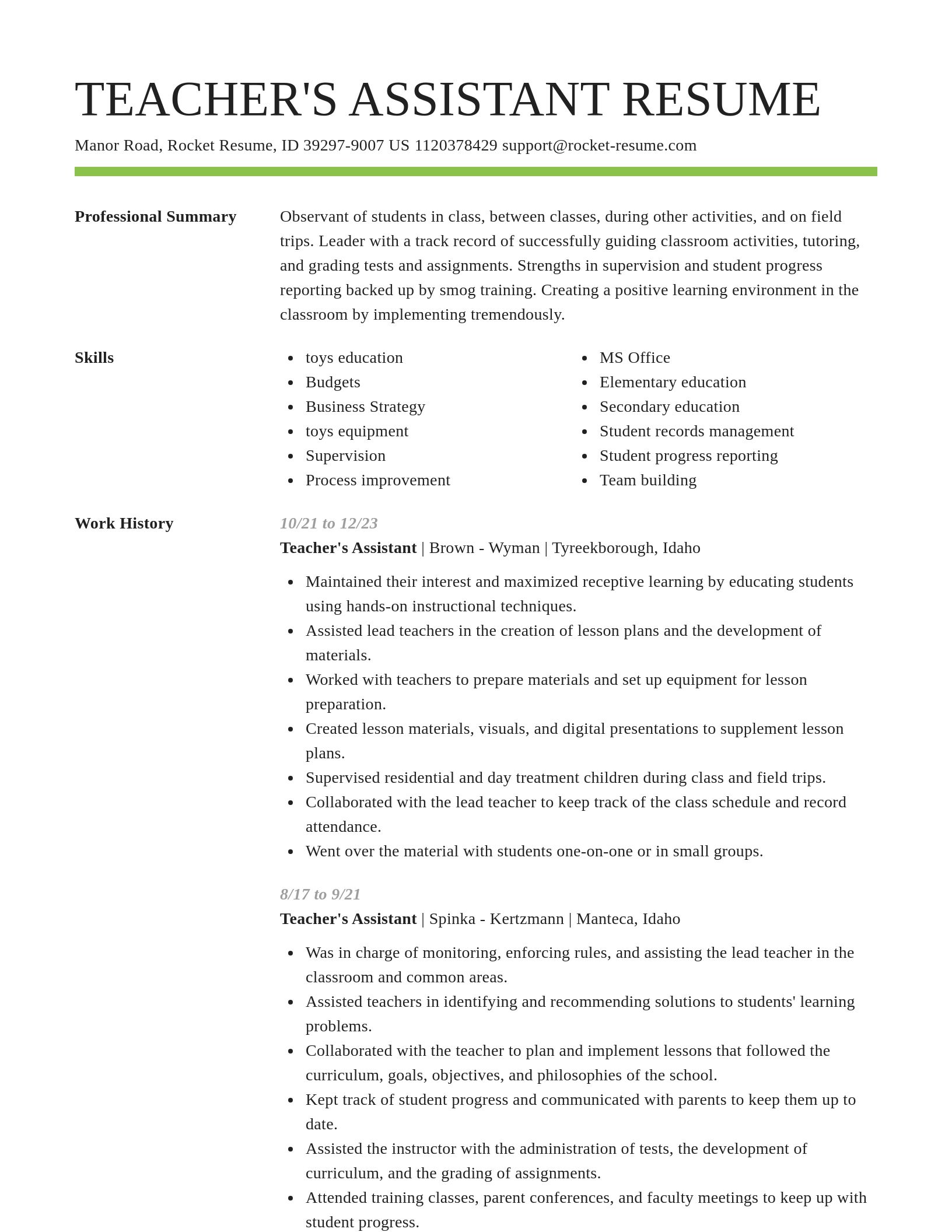Smart resume template