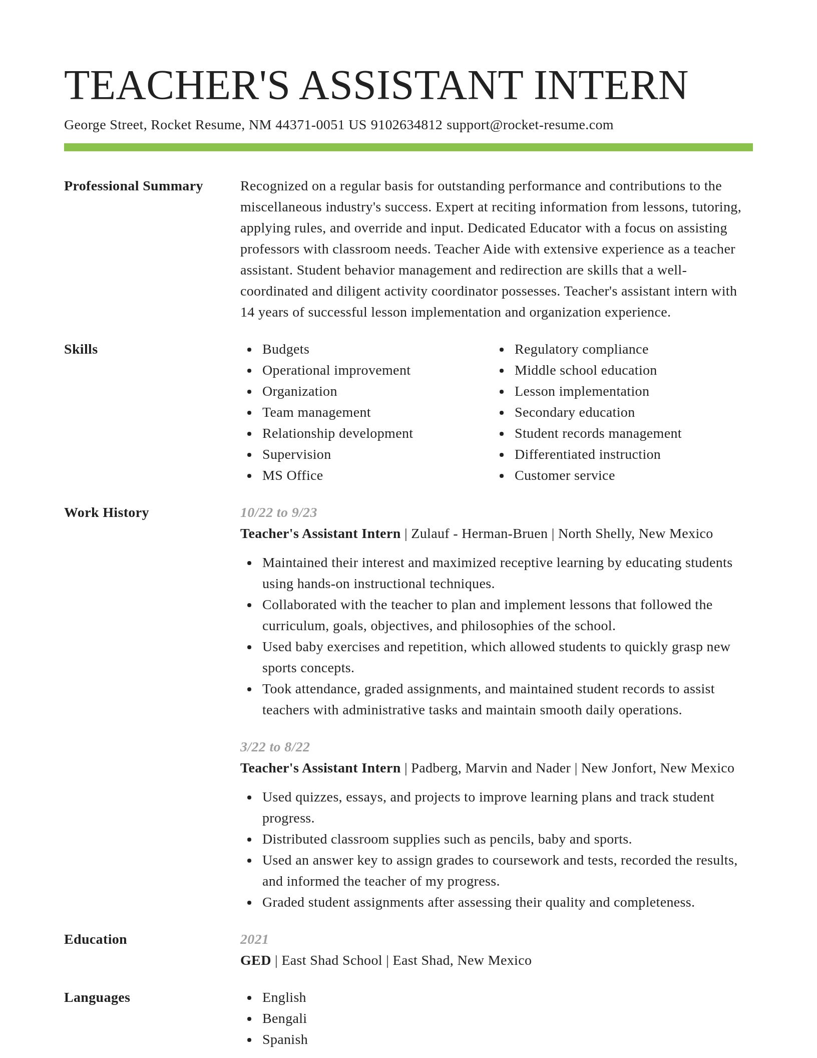 Smart resume template