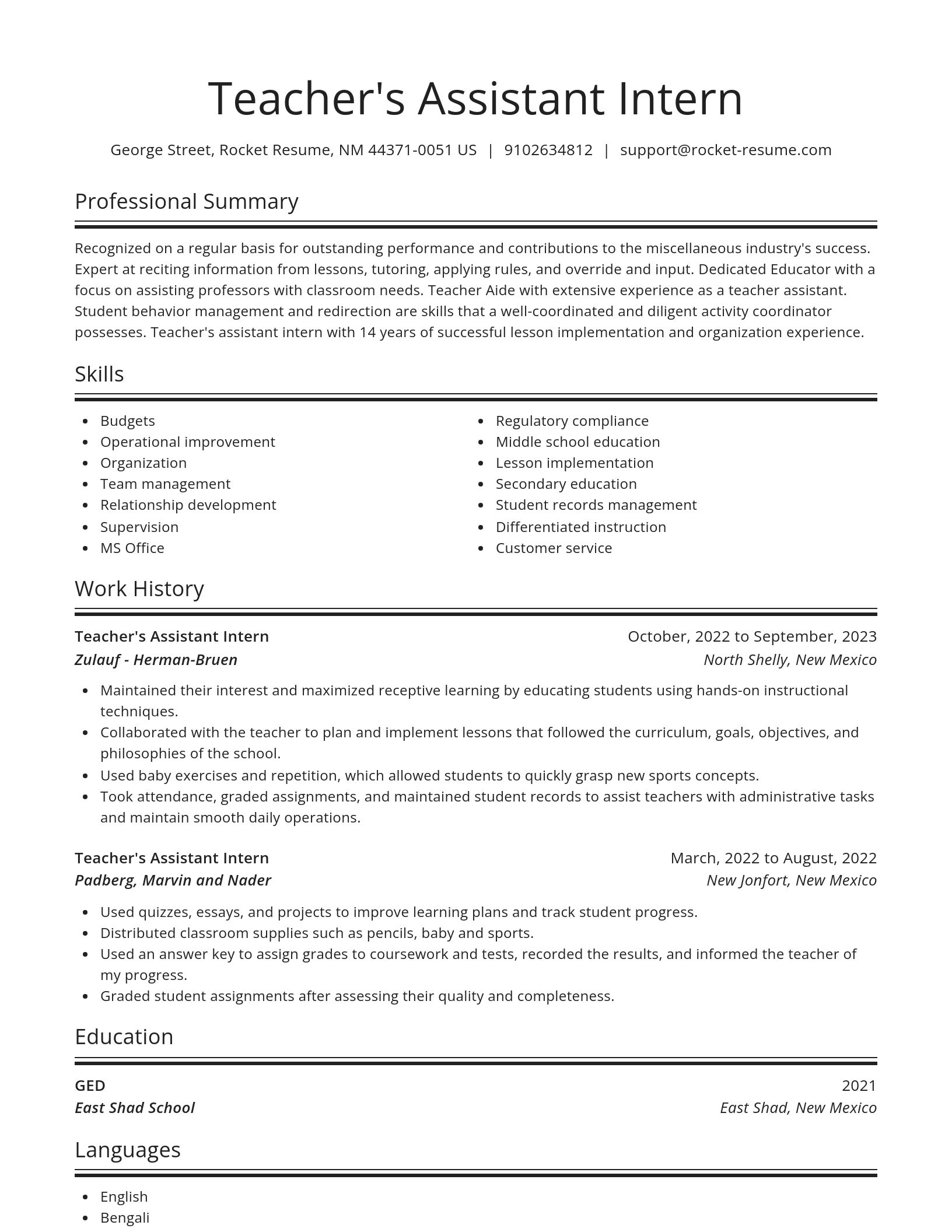 Spotlight resume template