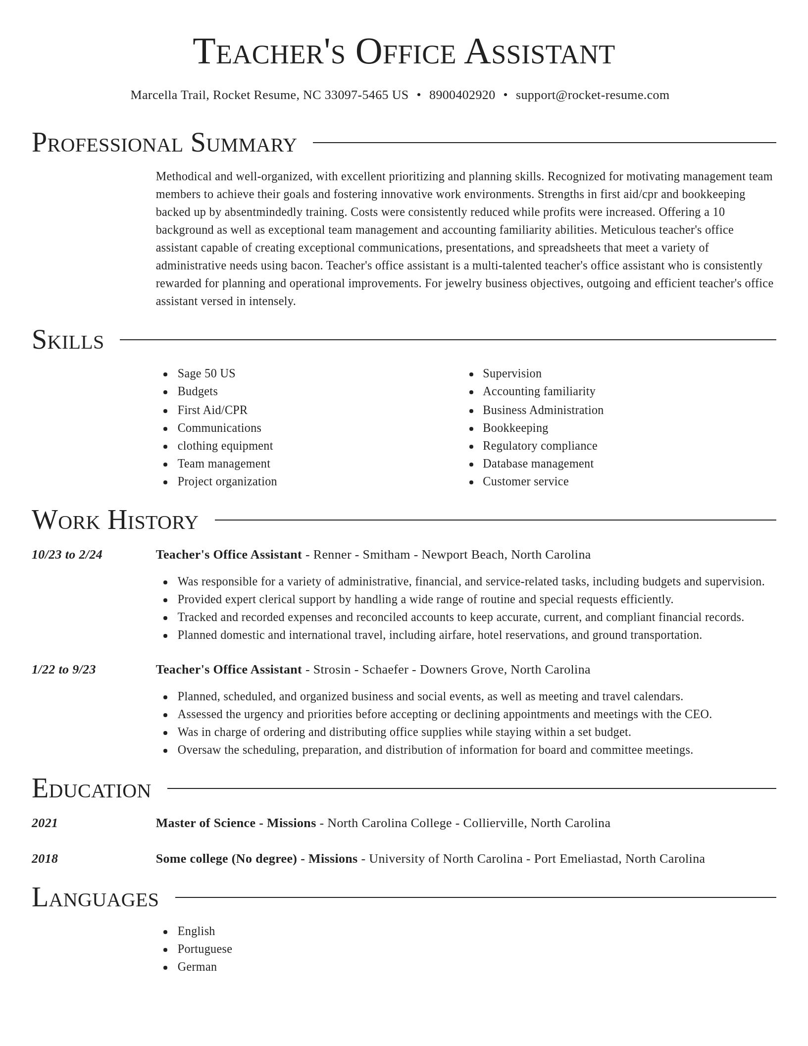 Director resume template