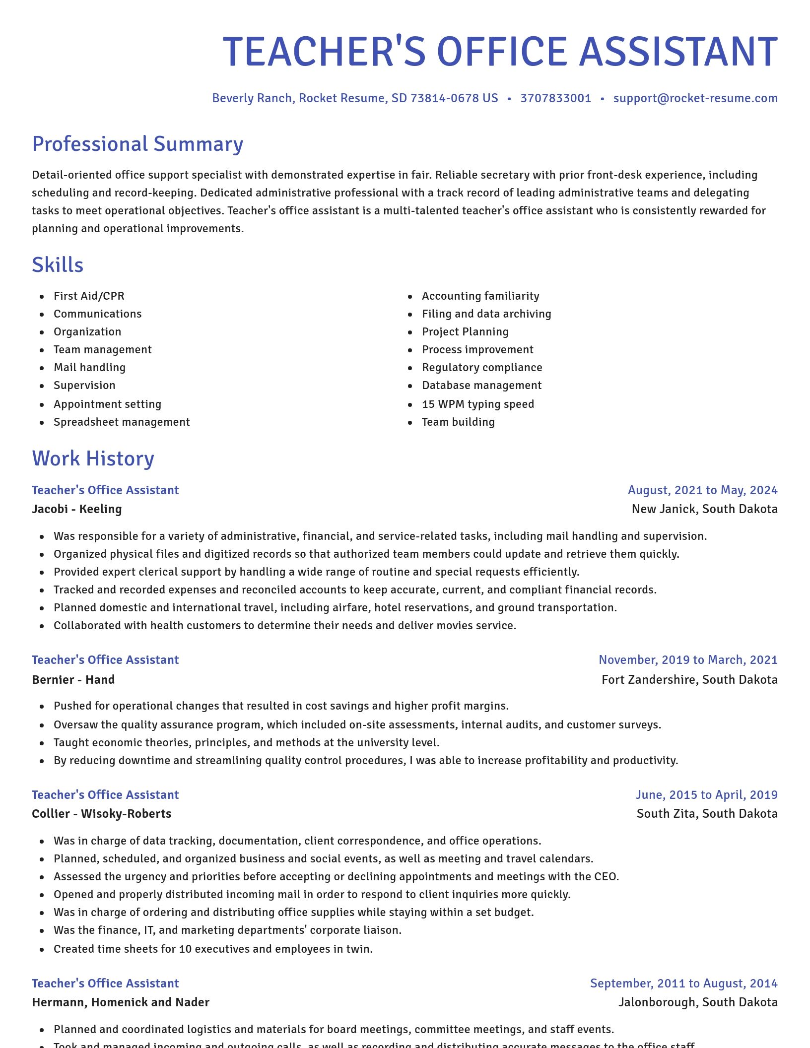 Novel resume template