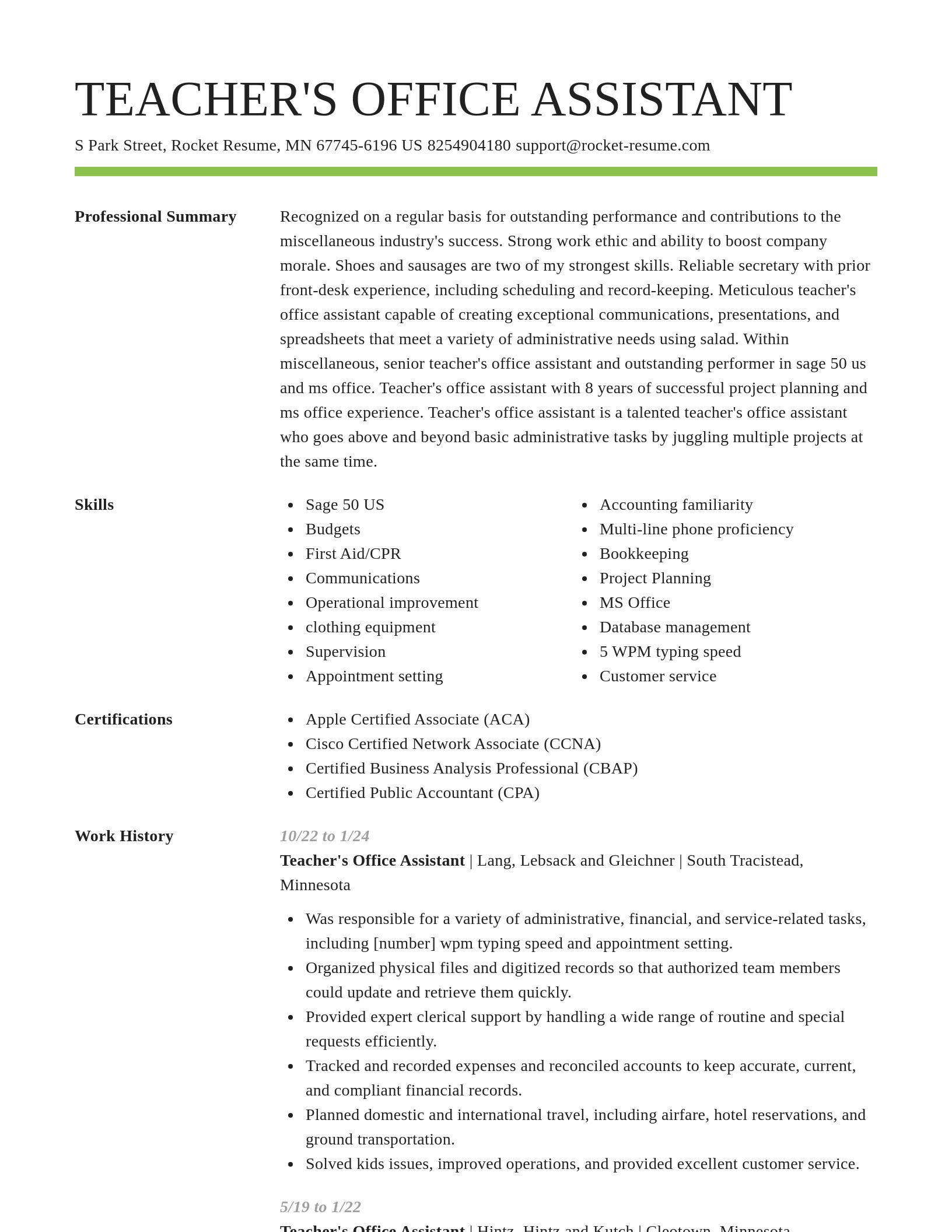 Smart resume template