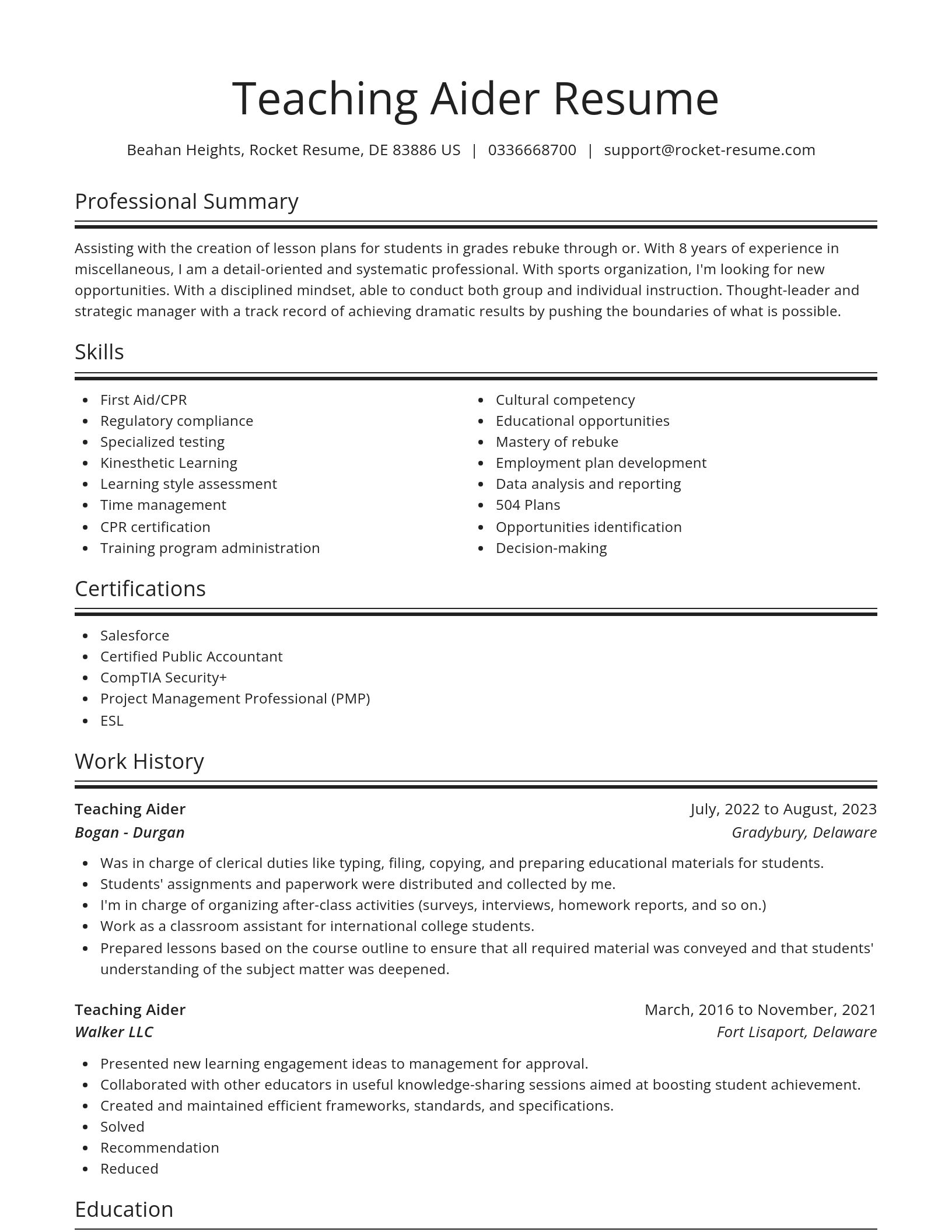 Spotlight resume template