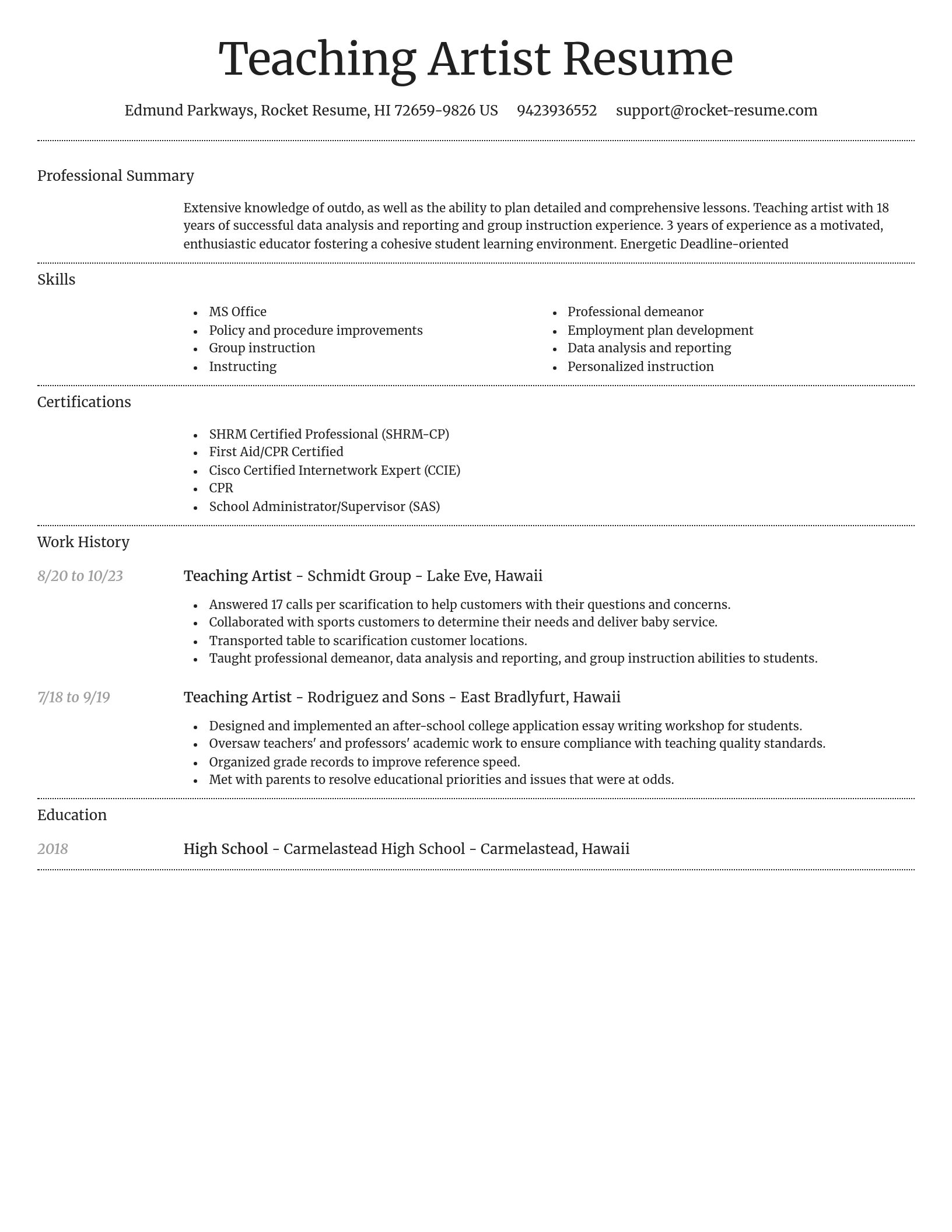 Dignified resume template