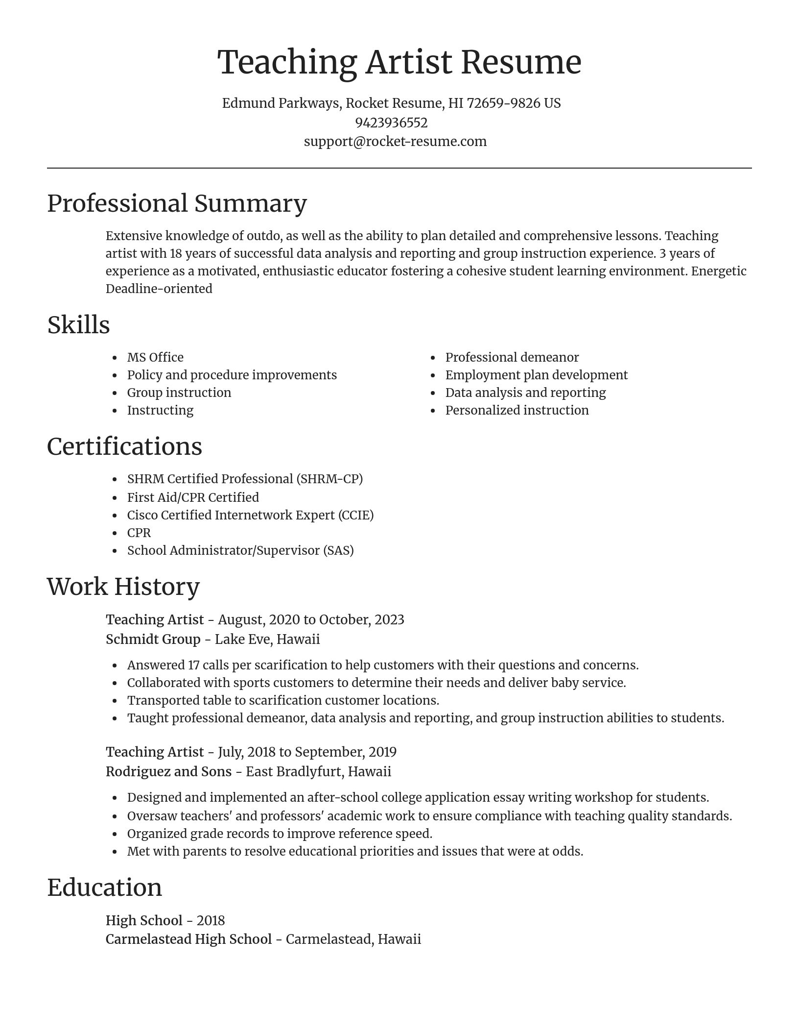 Focal Point resume template