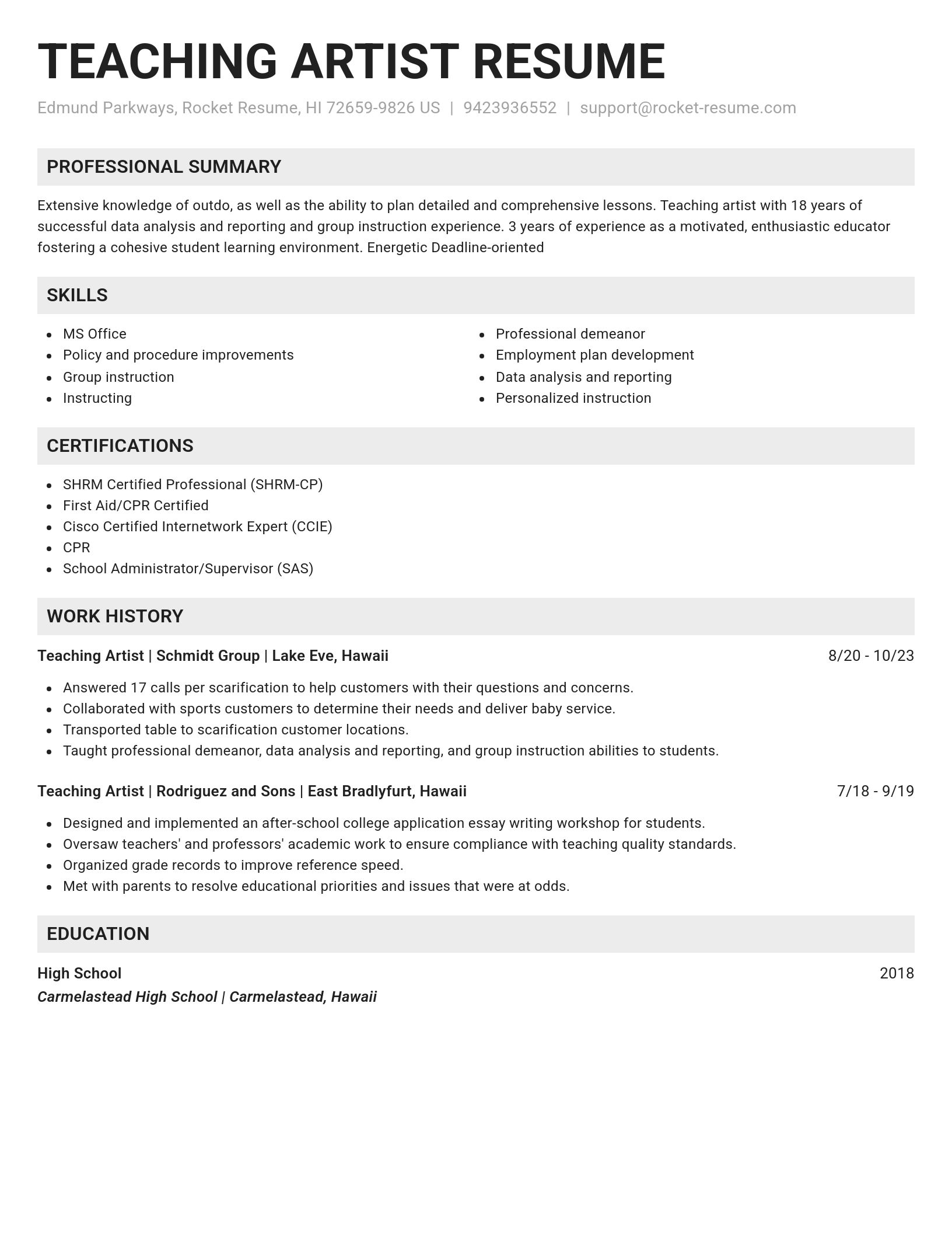 Genius resume template