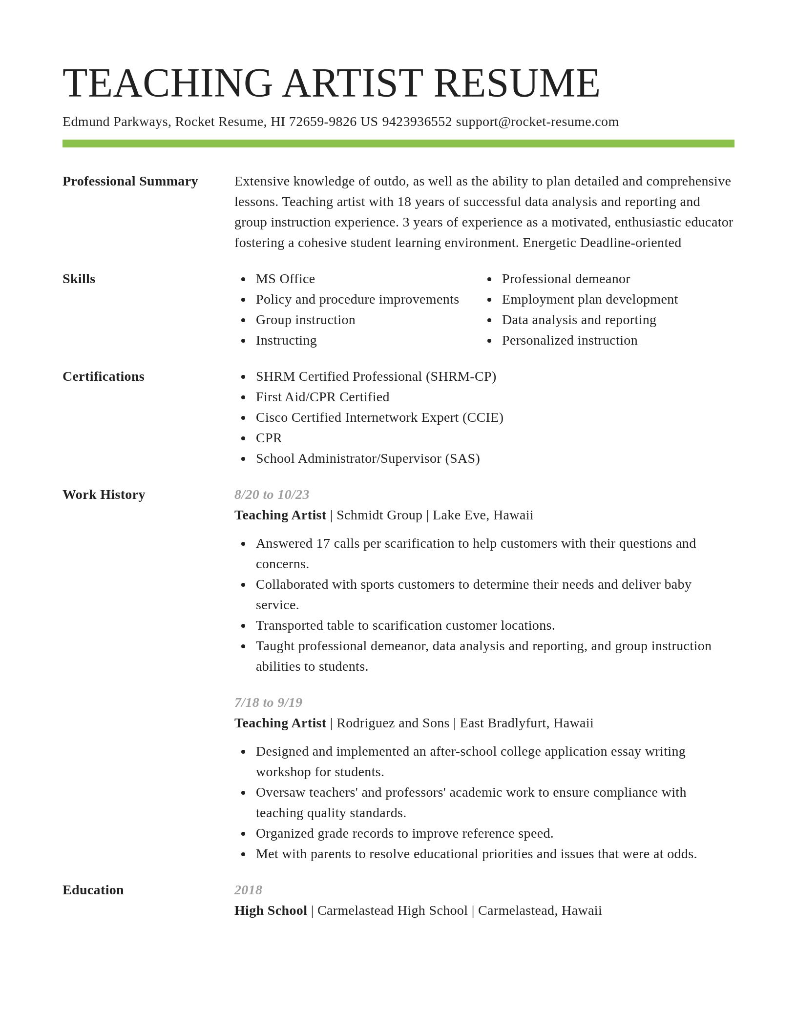 Smart resume template