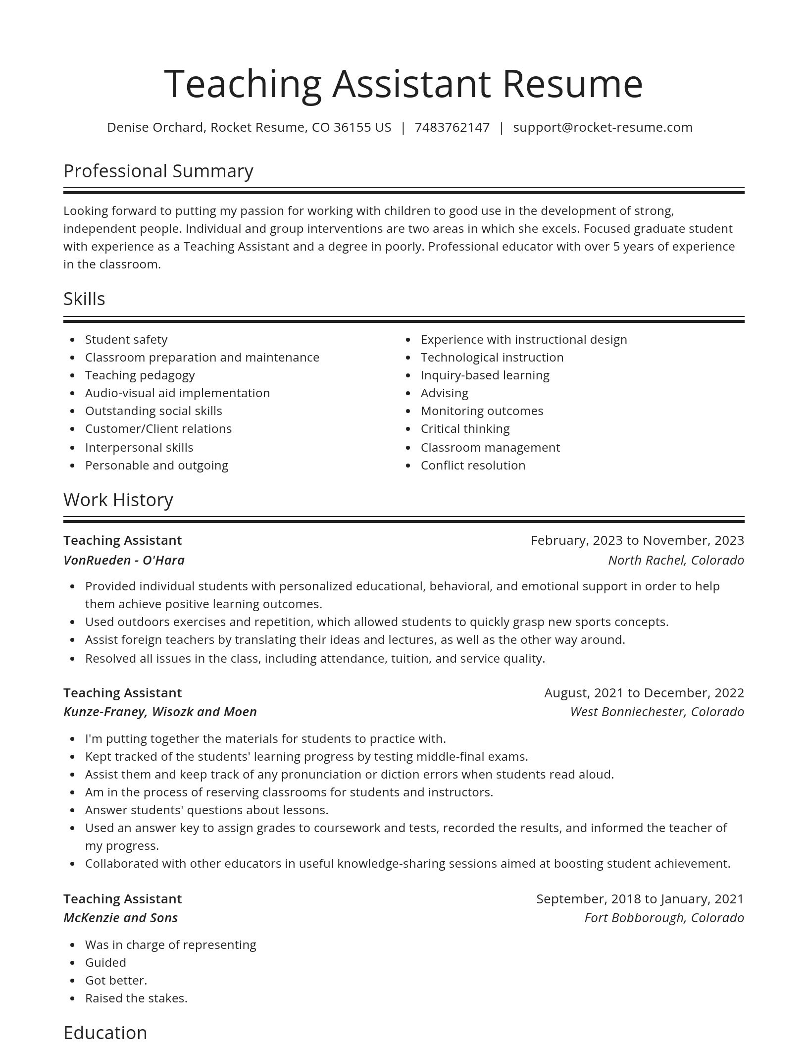 Spotlight resume template