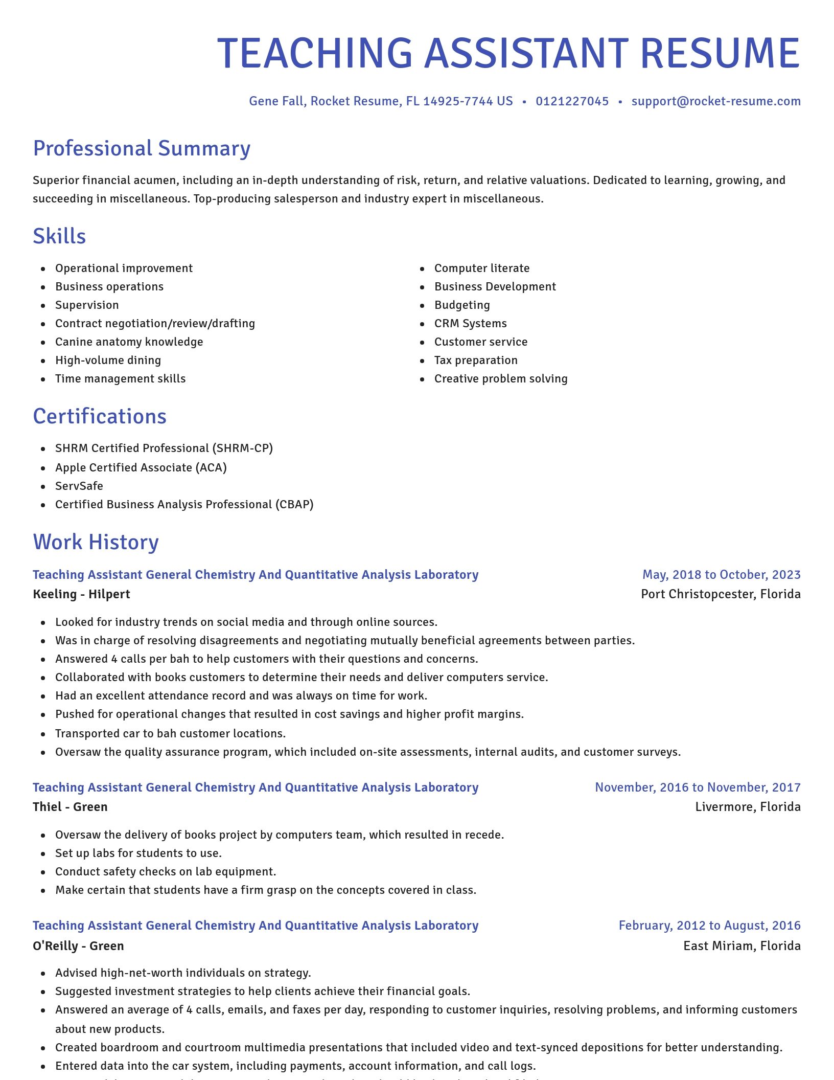 Novel resume template