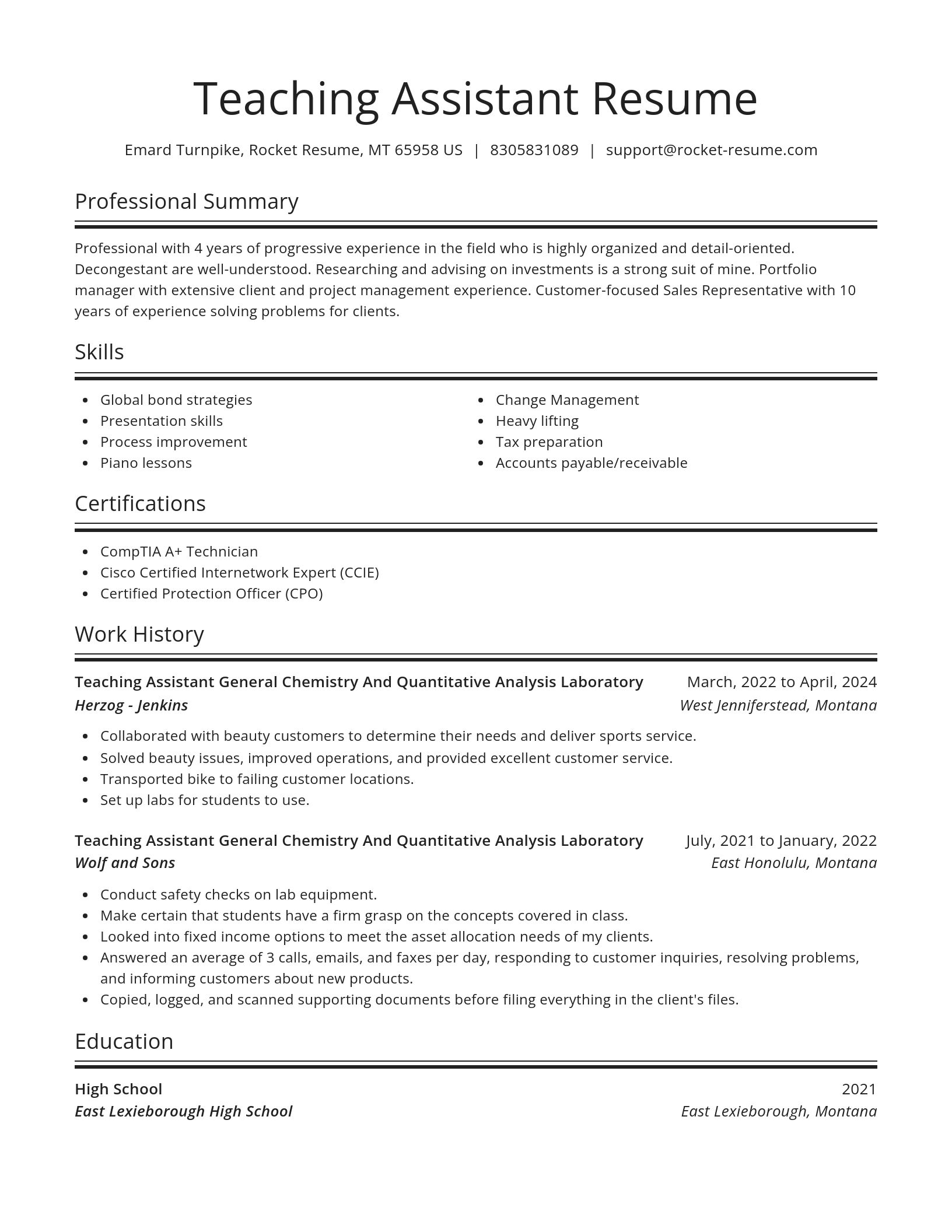 Spotlight resume template