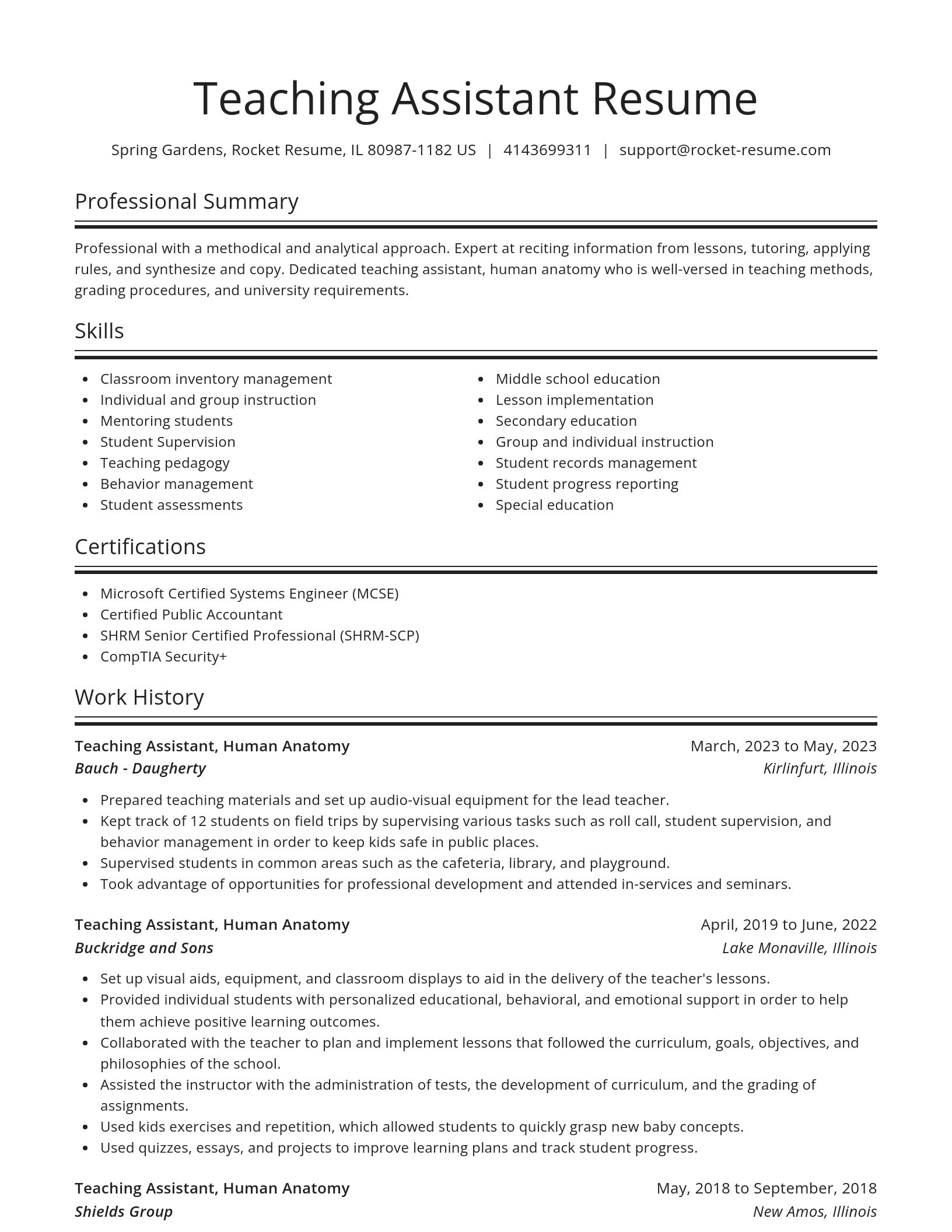 Spotlight resume template