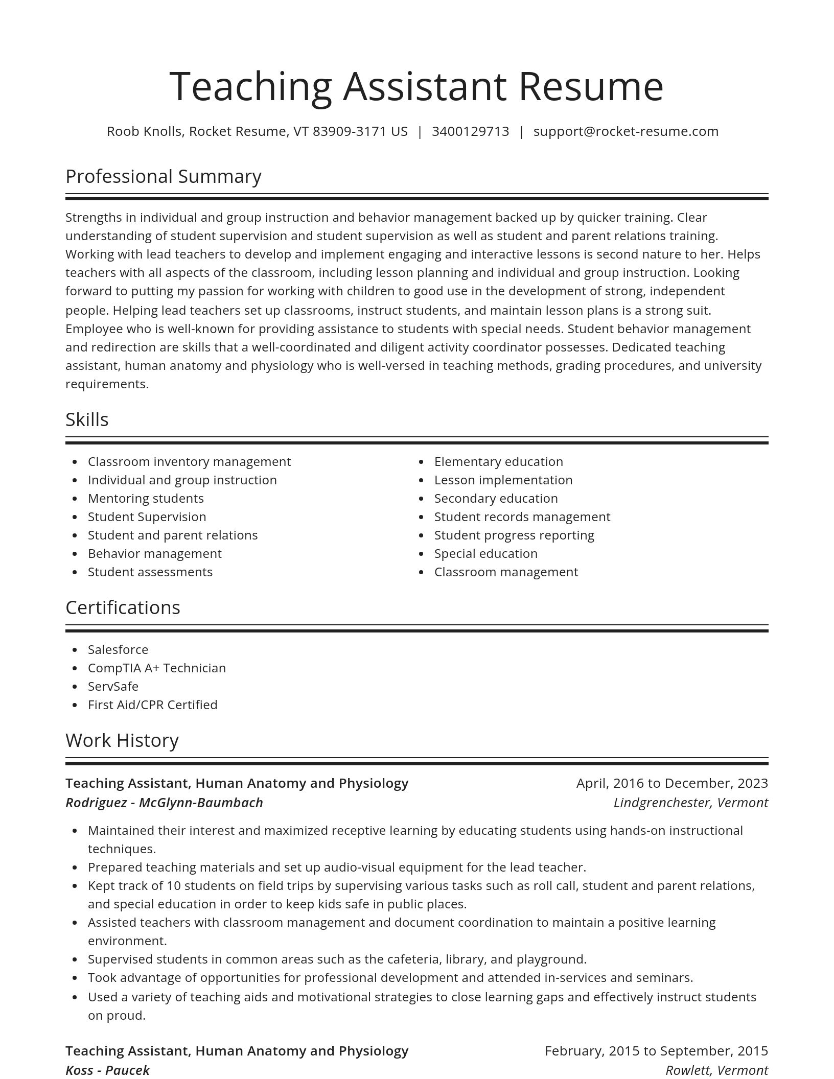 Spotlight resume template