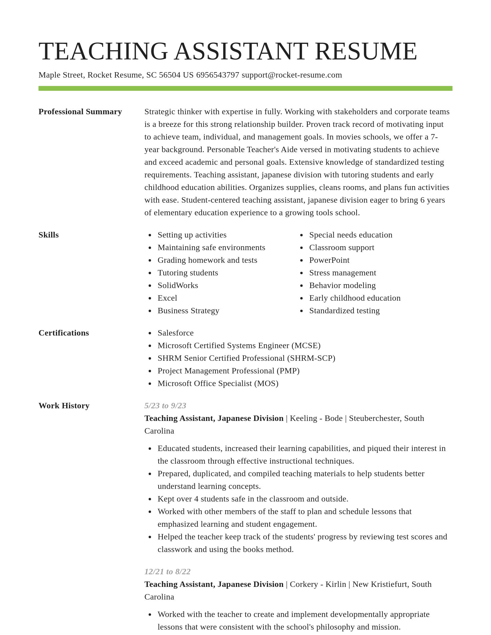 Smart resume template